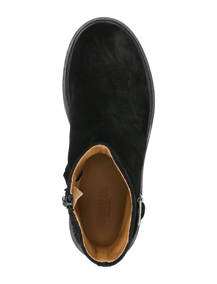ANGULUS - Booties - flat - with zipper - flache stiefeletten - 1163 black - 3