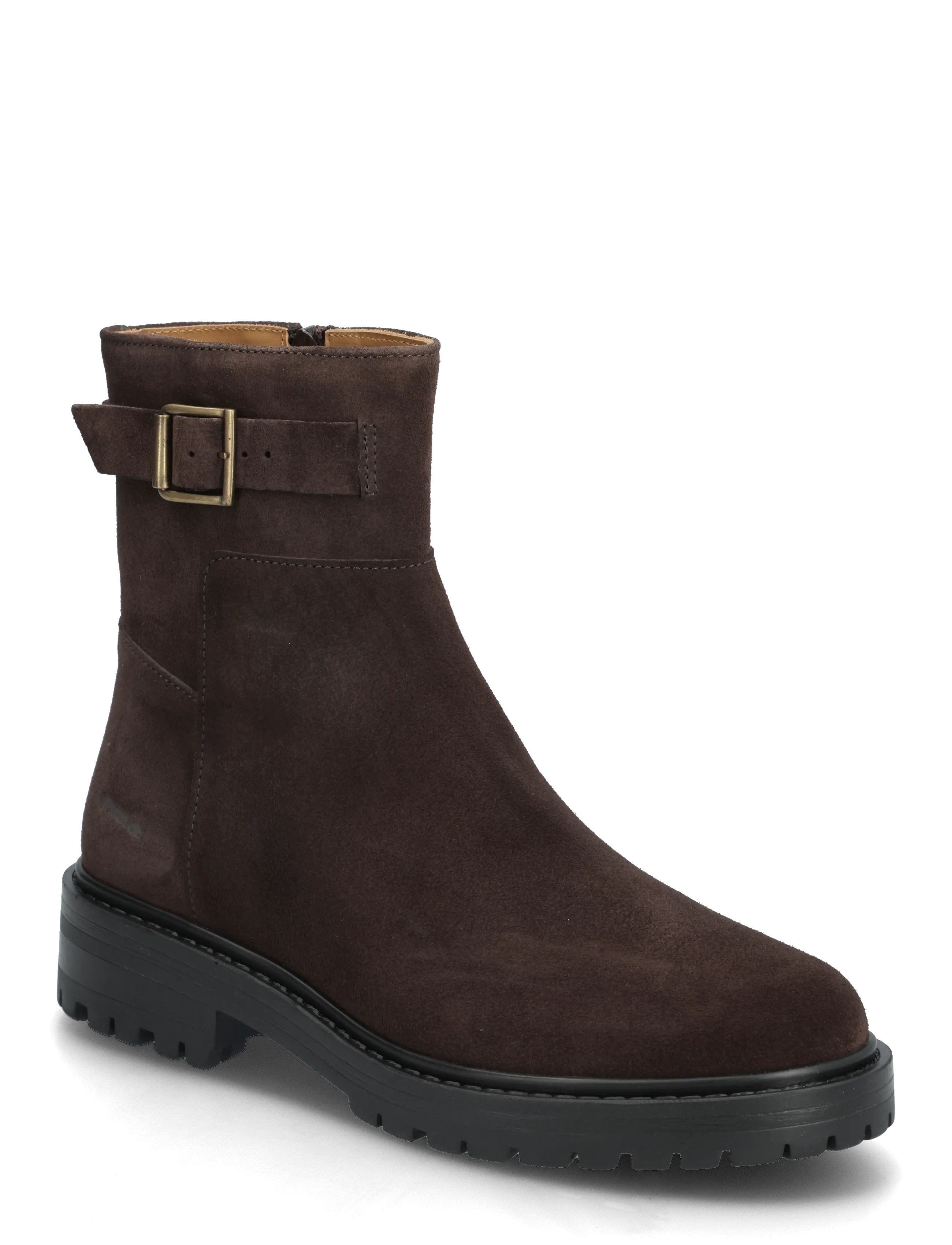 ANGULUS Booties - Flat - With Zipper, 41, Brown, Ankelstøvler > Ankelstøvler Med Flad Hæl, Dame