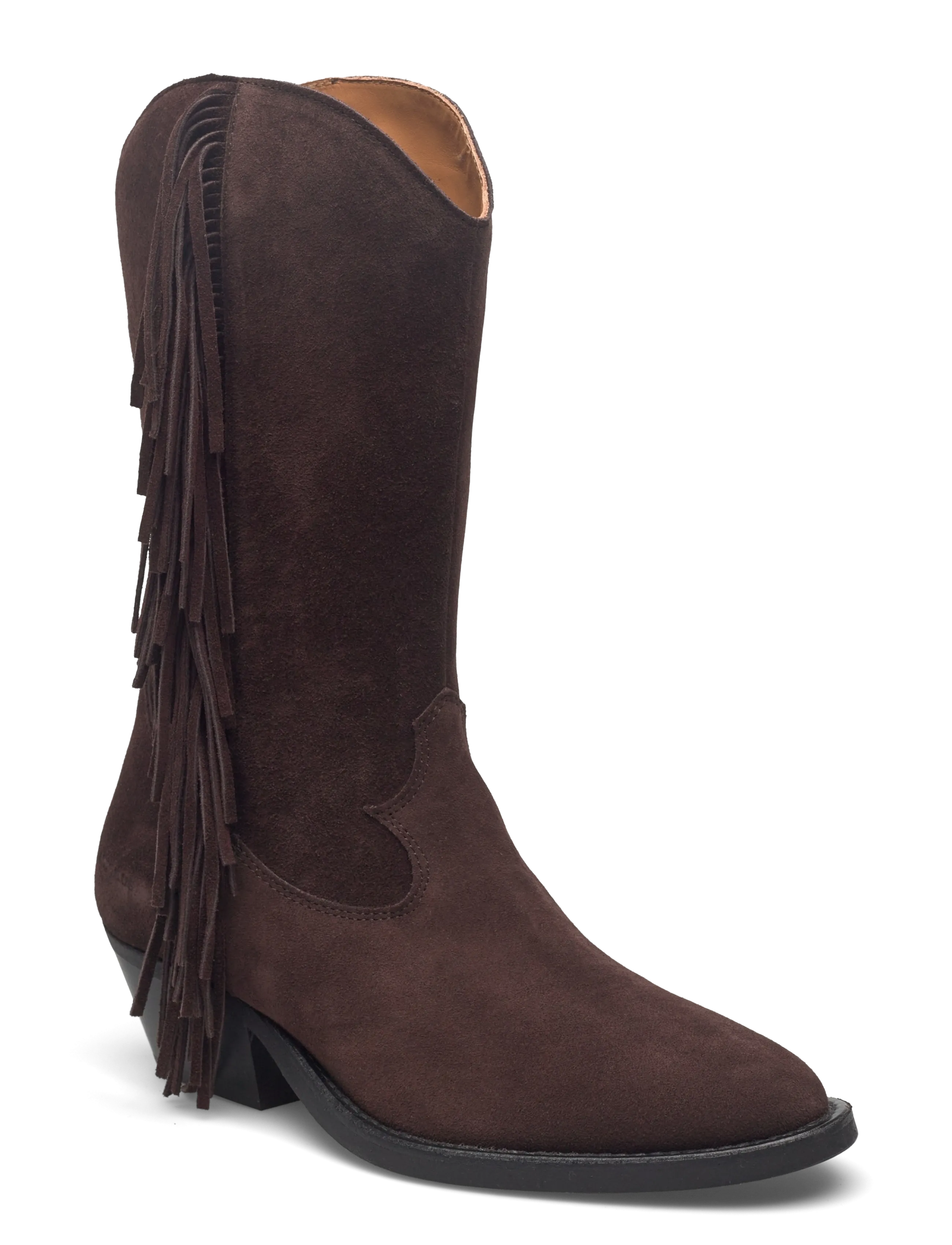 Bootie - block heel - with zippe - 2193 DARK BROWN