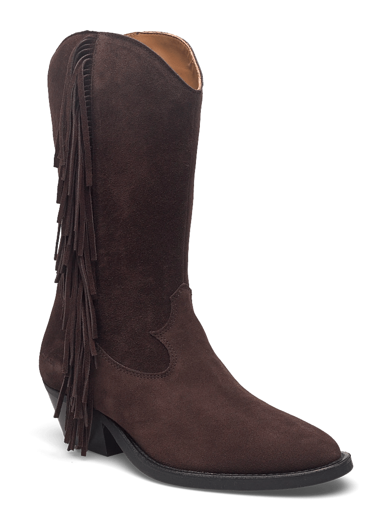 ANGULUS - Bootie - block heel - with zippe - cowboy boots - 2193 dark brown - 0