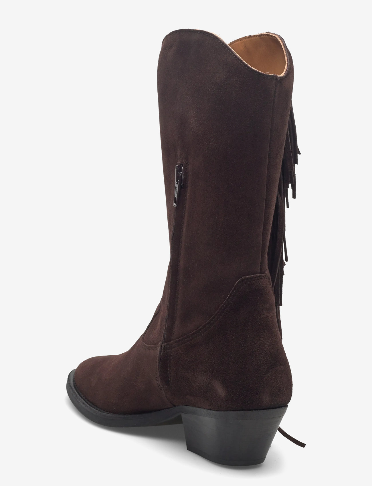 ANGULUS - Bootie - block heel - with zippe - cowboystøvler - 2193 dark brown - 2