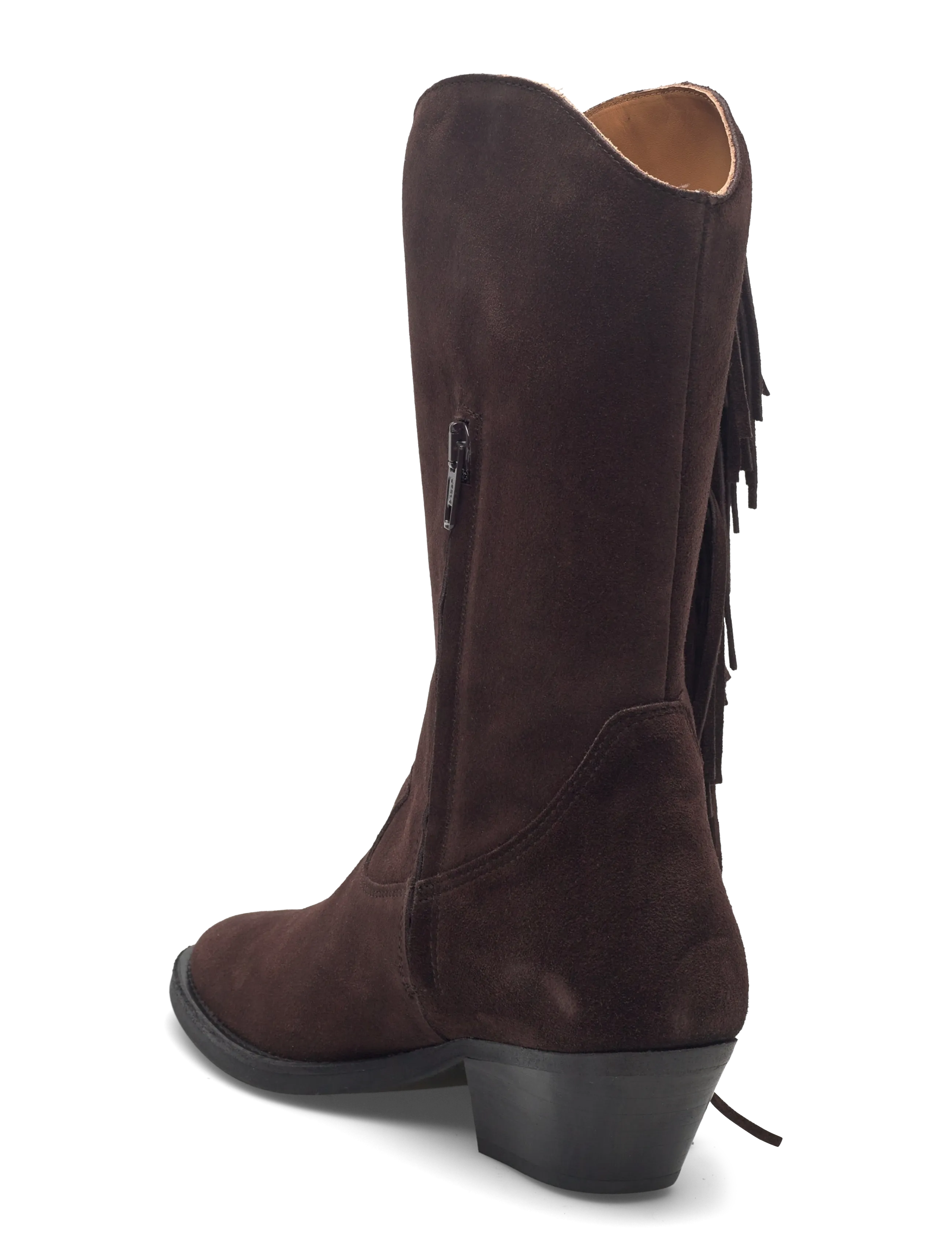 ANGULUS - Bootie - block heel - with zippe - cowboy-stiefel - 2193 dark brown - 2