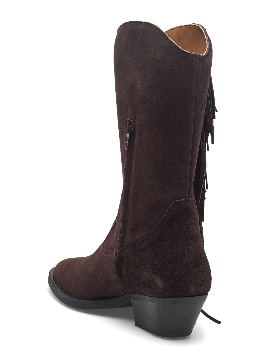 ANGULUS - Bootie - block heel - with zippe - kauboi saapad - 2193 dark brown - 2