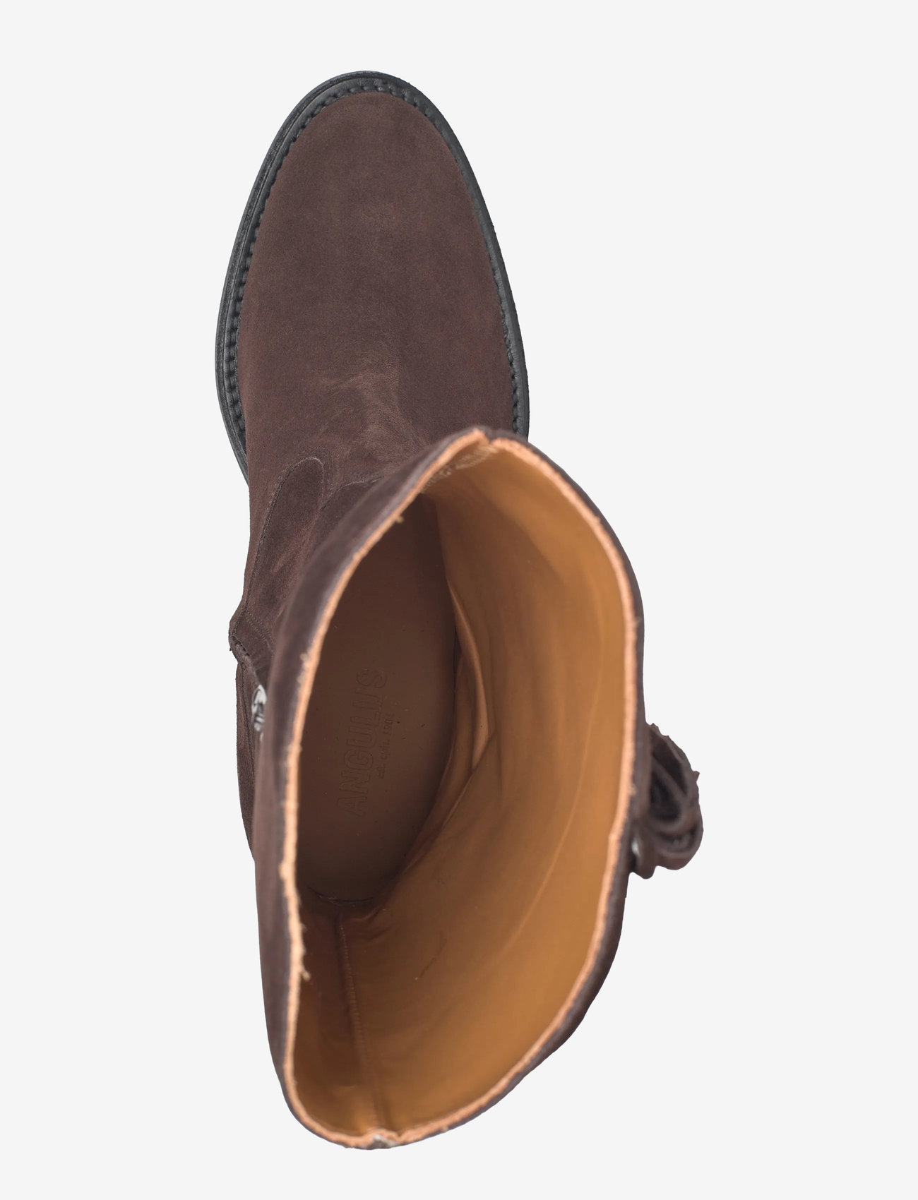 ANGULUS - Bootie - block heel - with zippe - cowboystøvler - 2193 dark brown - 3