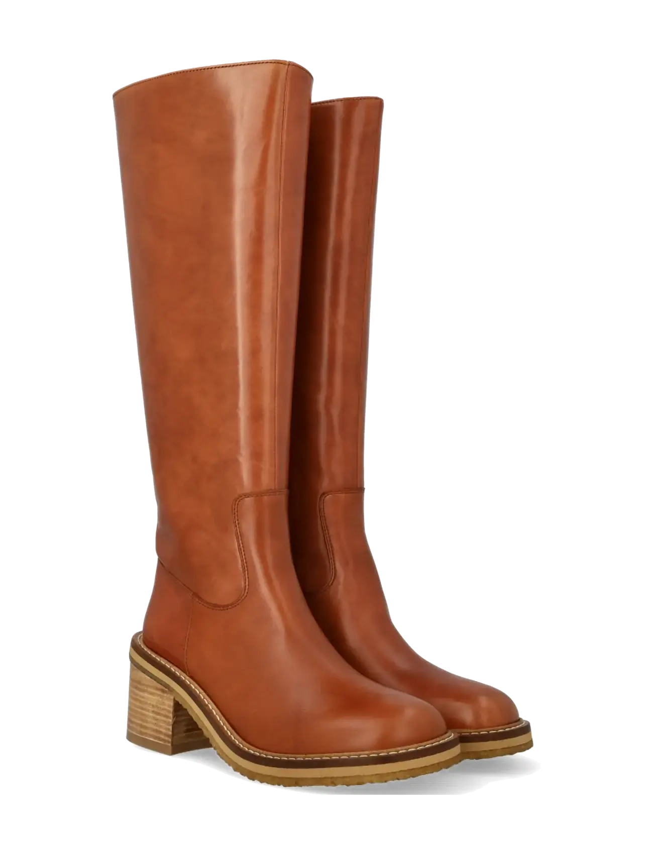 ANGULUS Bootie - Block Heel - With Zippe, 36, Brown, Tall Boots > Knee High Boots, Dame