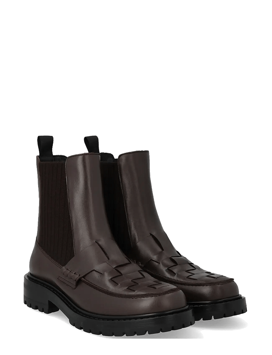 ANGULUS - Booties - flat - with elastic - flache stiefeletten - 2962/057 dark brown/dark brown - 0