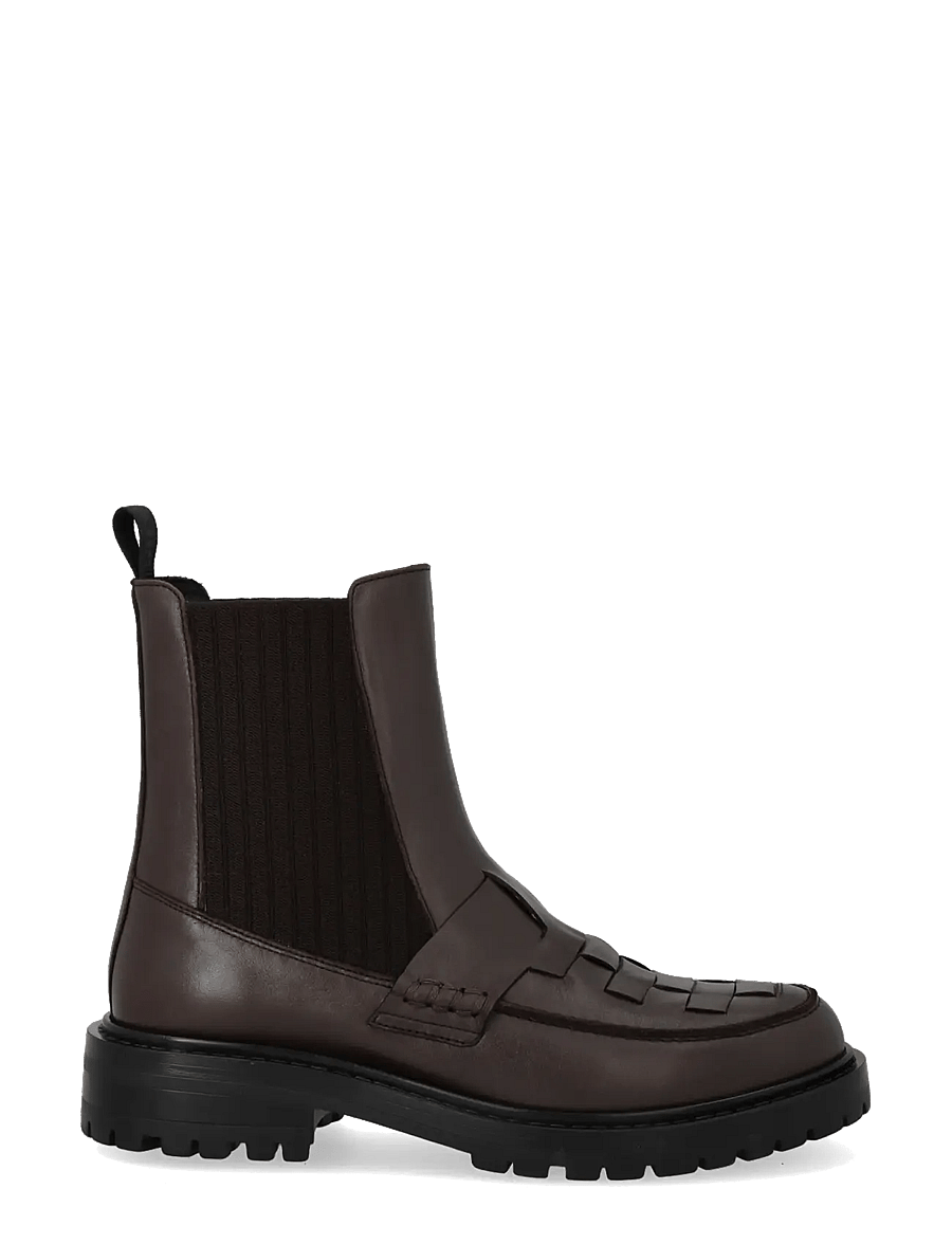ANGULUS - Booties - flat - with elastic - flache stiefeletten - 2962/057 dark brown/dark brown - 1