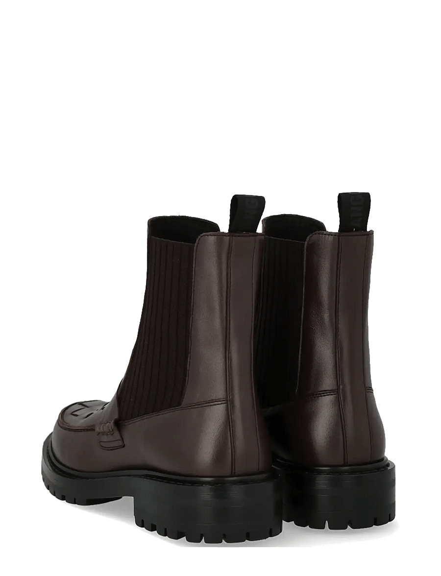 ANGULUS - Booties - flat - with elastic - flache stiefeletten - 2962/057 dark brown/dark brown - 2