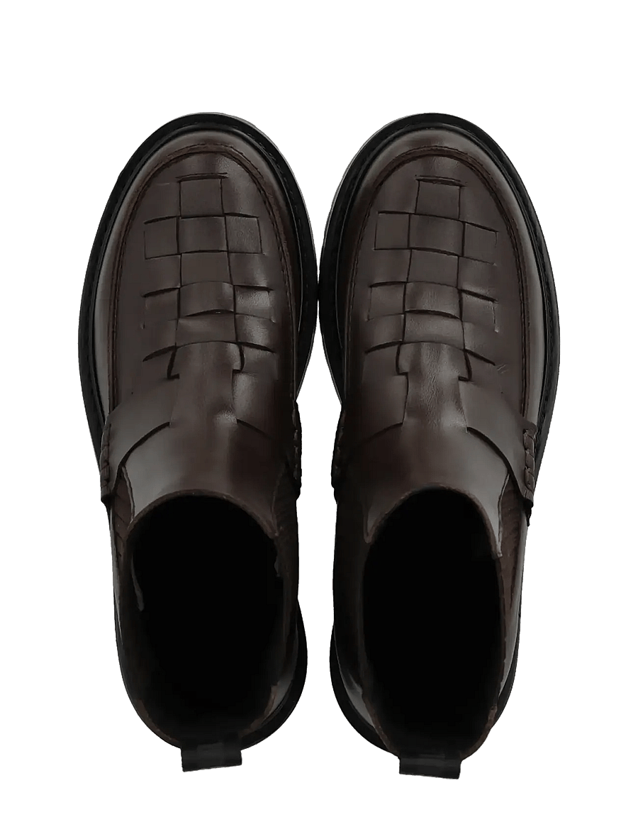 ANGULUS - Booties - flat - with elastic - flache stiefeletten - 2962/057 dark brown/dark brown - 3