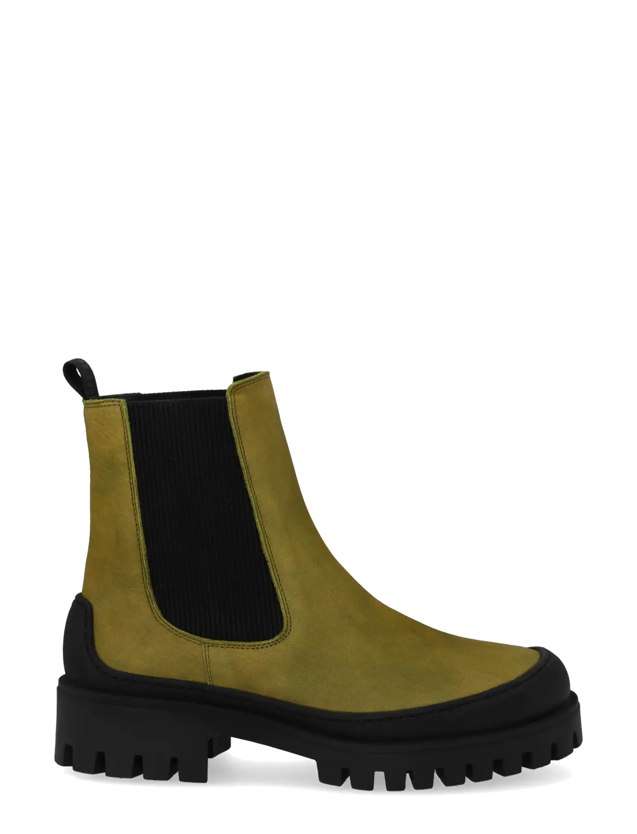 ANGULUS - Booties - flat - with elastic - flache stiefeletten - 4731/019 olive nobuk/black ela - 1