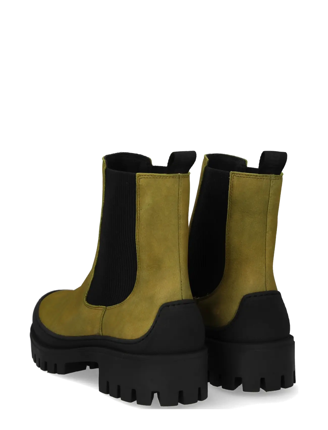 ANGULUS - Booties - flat - with elastic - flache stiefeletten - 4731/019 olive nobuk/black ela - 2