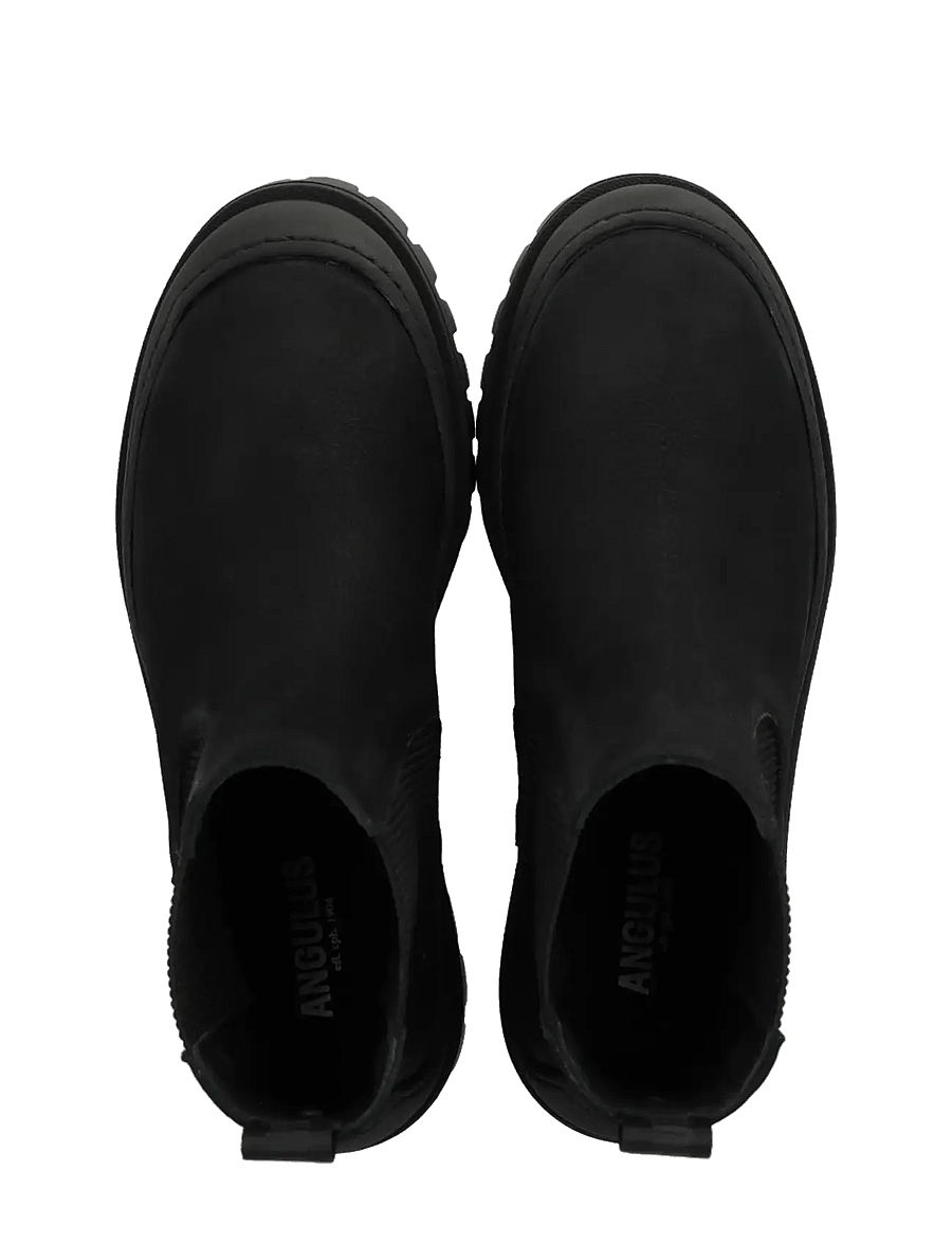 ANGULUS - Booties - flat - with elastic - flache stiefeletten - 2584/019 black/black - 3