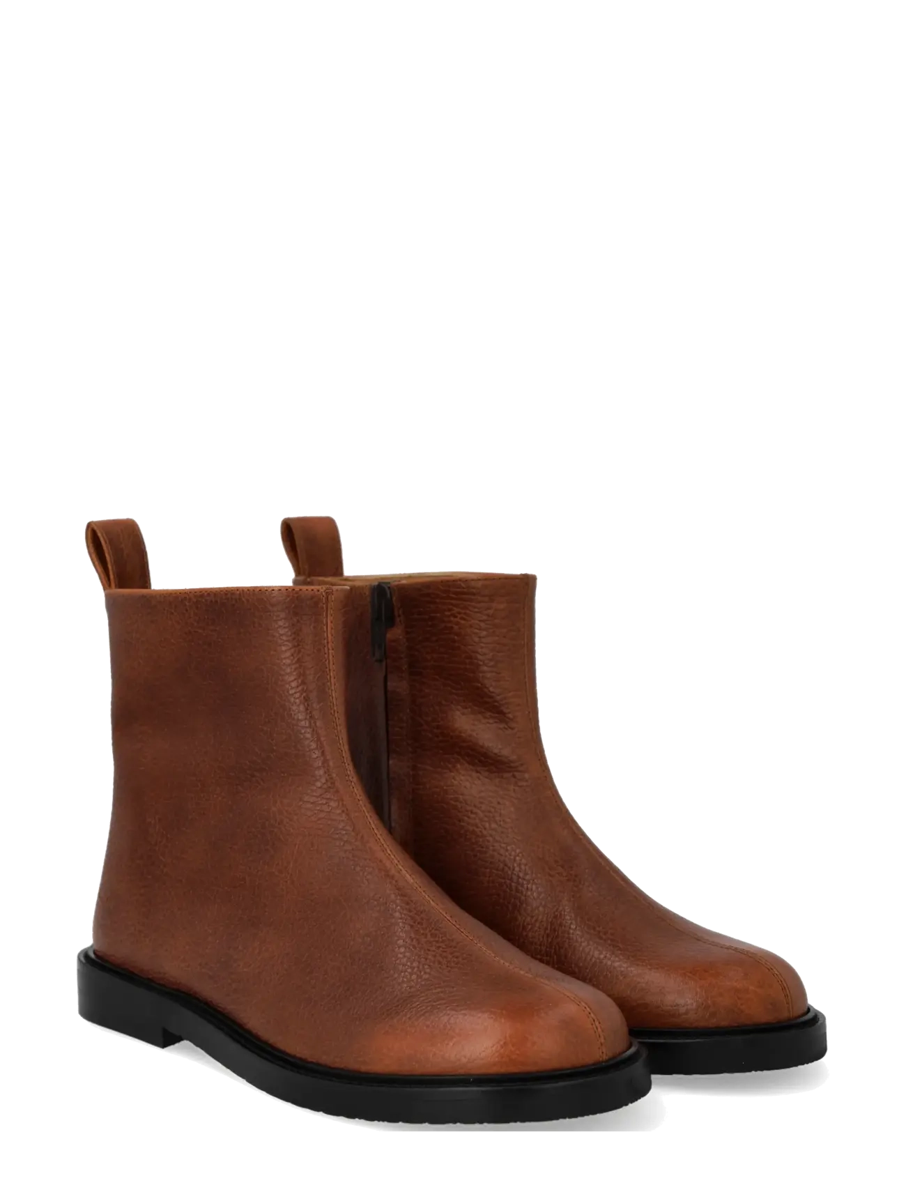 ANGULUS Booties - Flat - With Zipper, 37.5, Brown, Ankelstøvler > Ankelstøvler Med Flad Hæl, Dame
