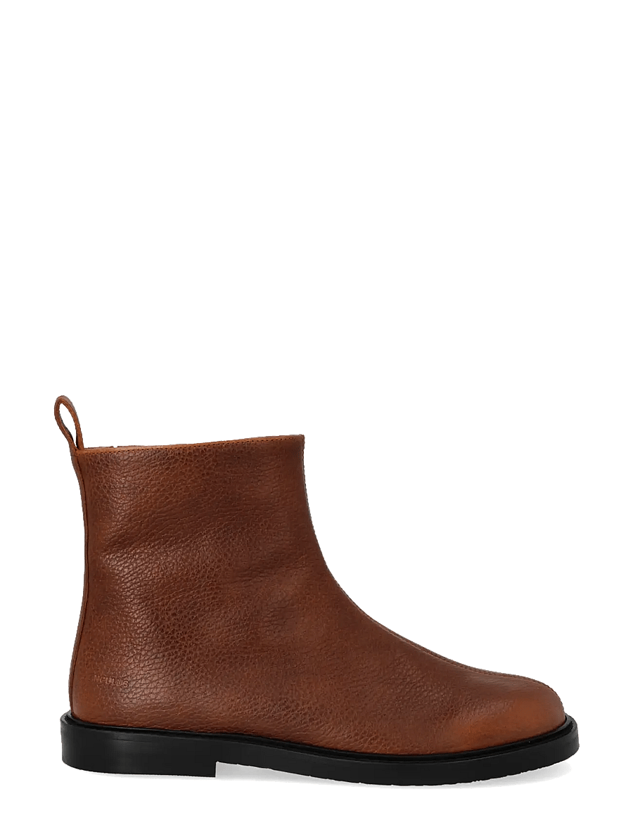ANGULUS - Booties - flat - with zipper - flache stiefeletten - 2509/060 cognac/cognac elastic - 1