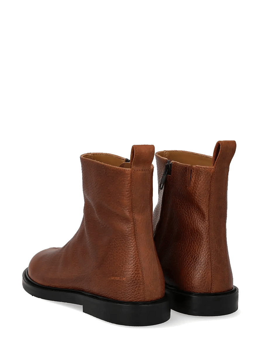 ANGULUS - Booties - flat - with zipper - flache stiefeletten - 2509/060 cognac/cognac elastic - 2