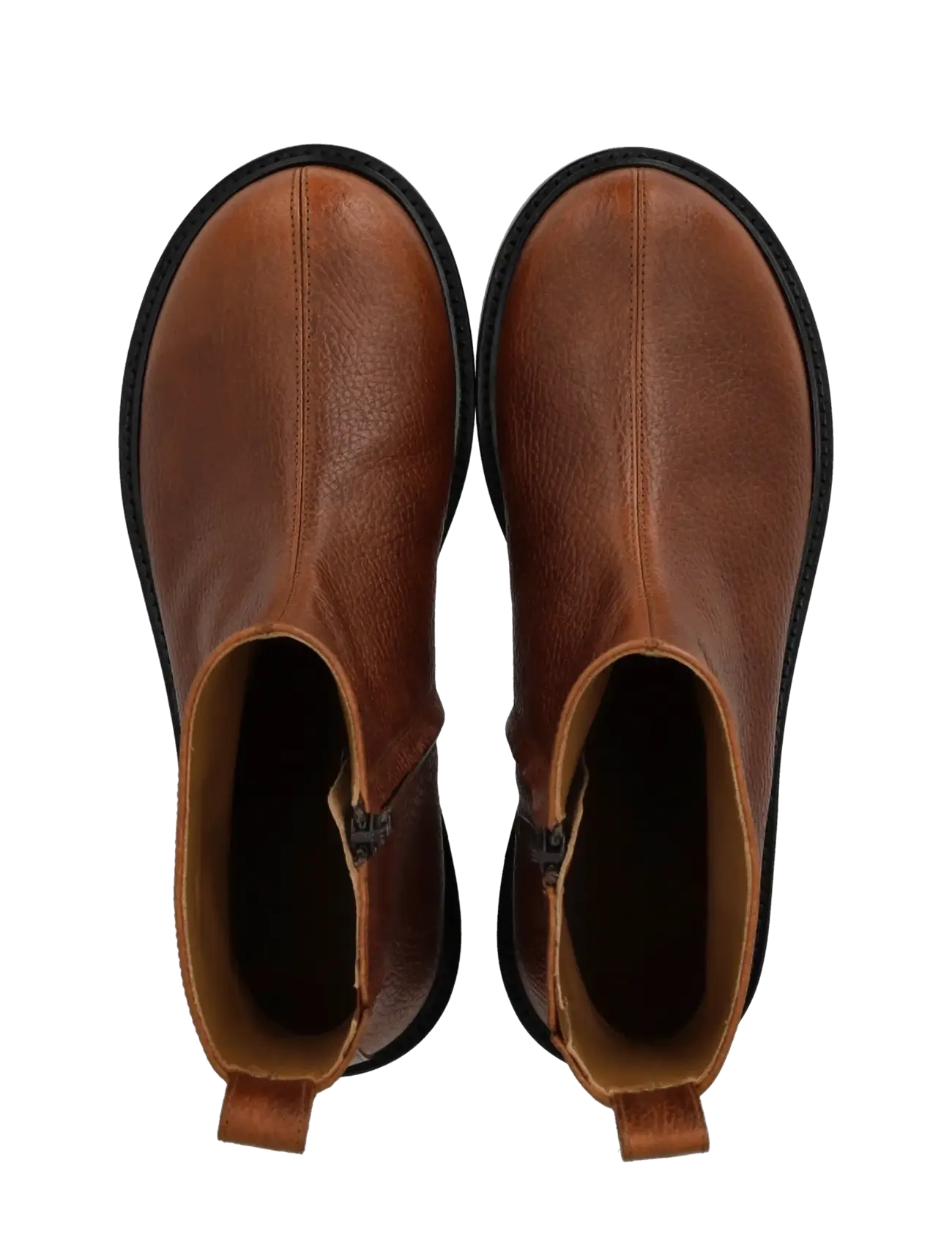 ANGULUS - Booties - flat - with zipper - flade ankelstøvler - 2509/060 cognac/cognac elastic - 3