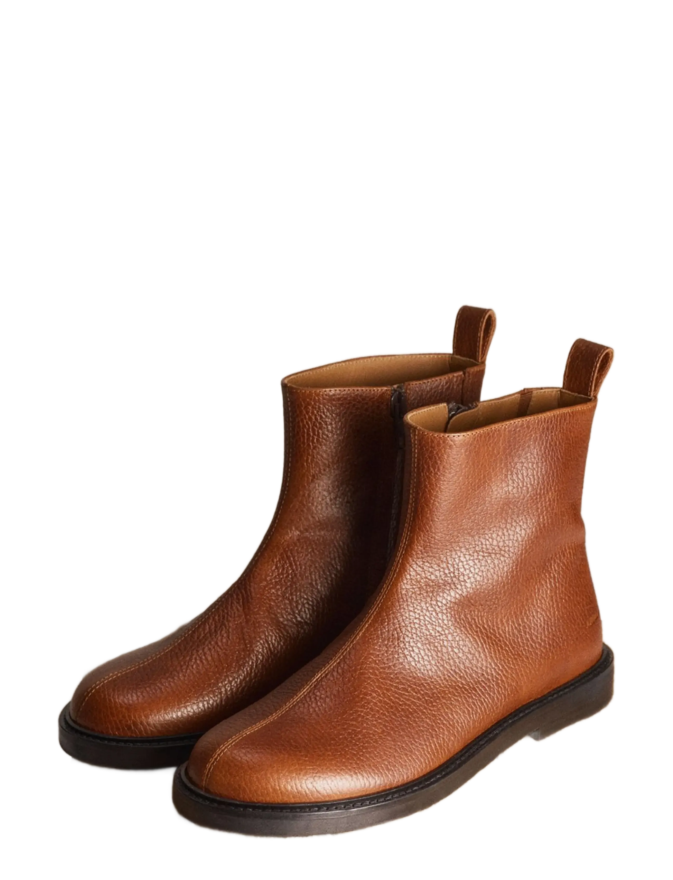 ANGULUS - Booties - flat - with zipper - flade ankelstøvler - 2509/060 cognac/cognac elastic - 4