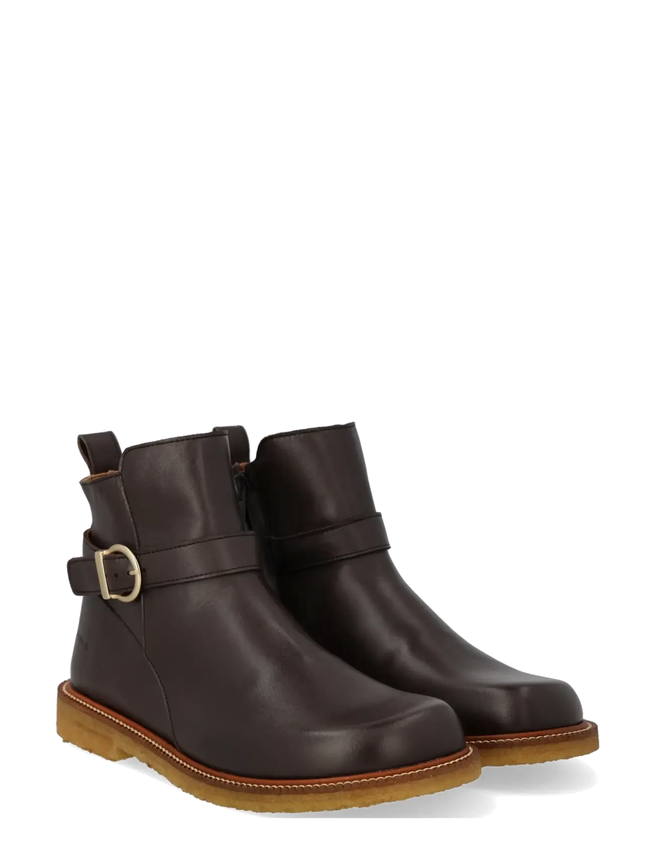 ANGULUS Booties - flat - with zipper -  - 2962 BROWN / brown
