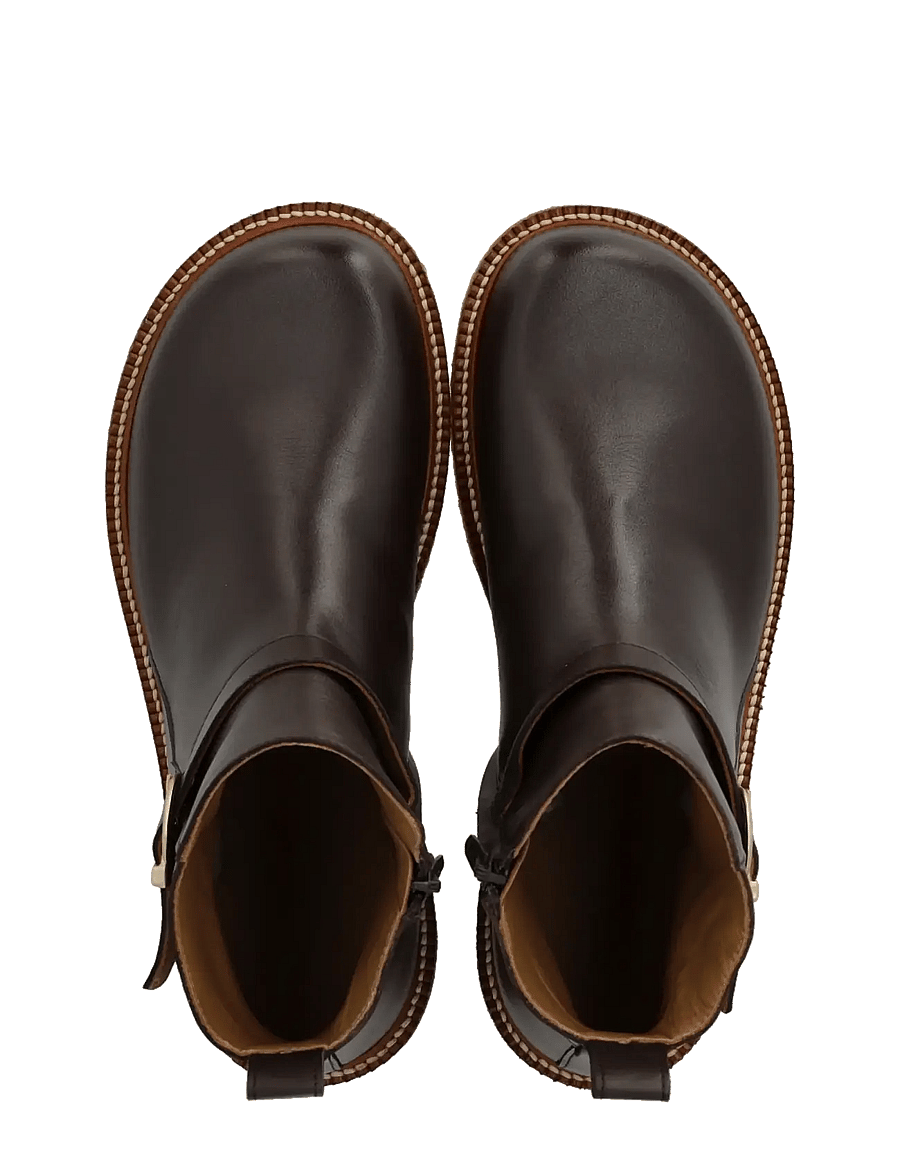 ANGULUS - Booties - flat - with zipper - flat ankle boots - 2962 brown - 3
