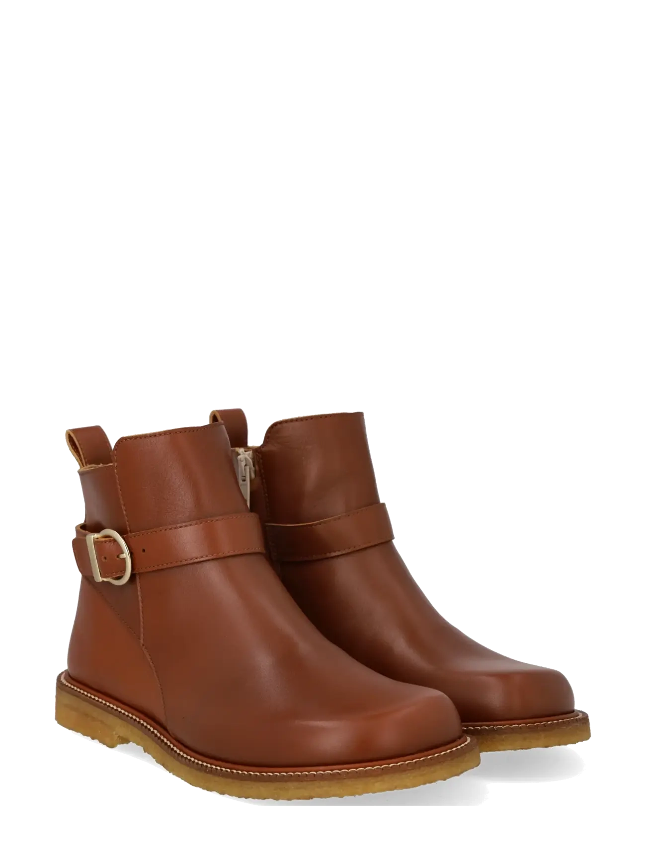 ANGULUS Booties - Flat - With Zipper, 36, Brown, Ankelstøvler > Ankelstøvler Med Flad Hæl, Dame