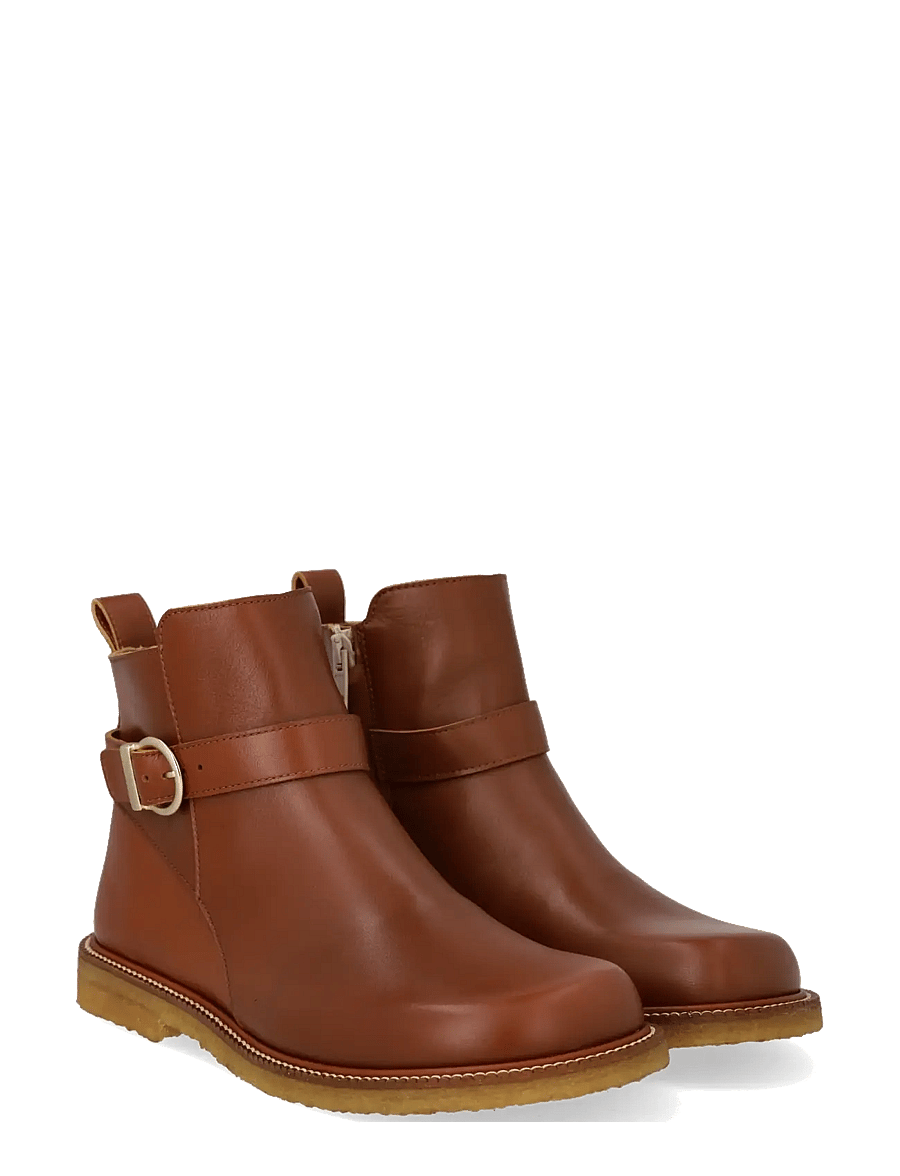 ANGULUS - Booties - flat - with zipper - flache stiefeletten - 3480 cognac - 0