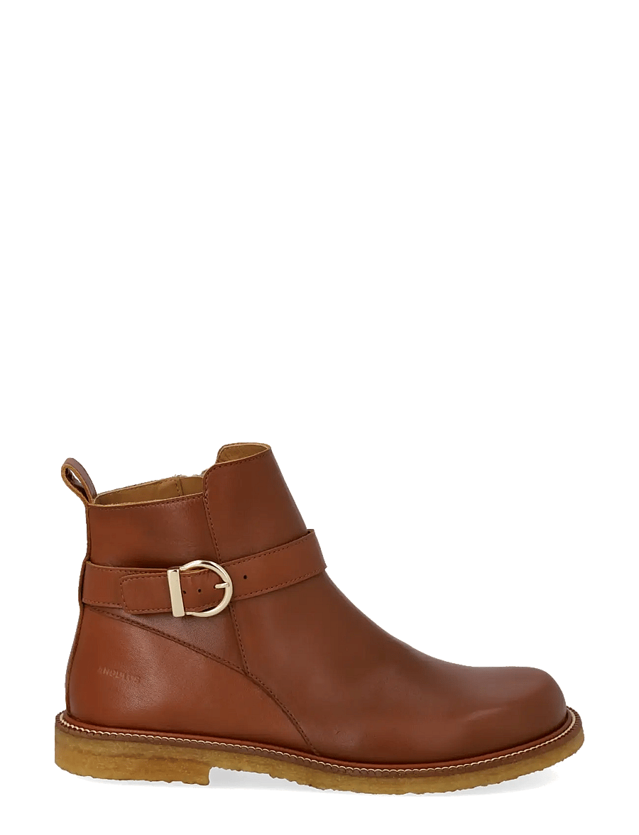 ANGULUS - Booties - flat - with zipper - flache stiefeletten - 3480 cognac - 1
