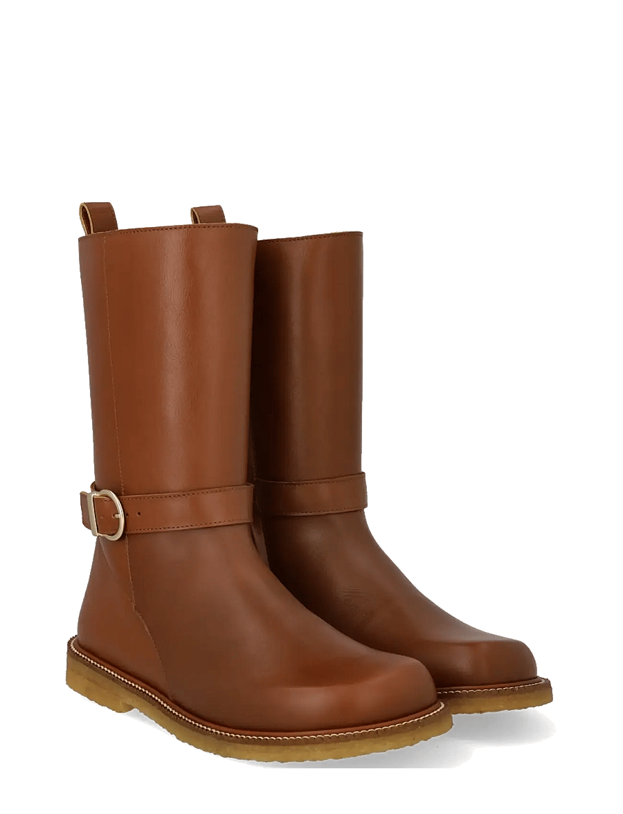 ANGULUS - Booties - flat - with zipper - cowboy-stiefel - 3480/036 cognac/cognac - 0