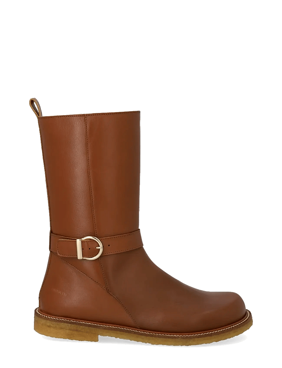 ANGULUS - Booties - flat - with zipper - cowboy-stiefel - 3480/036 cognac/cognac - 1