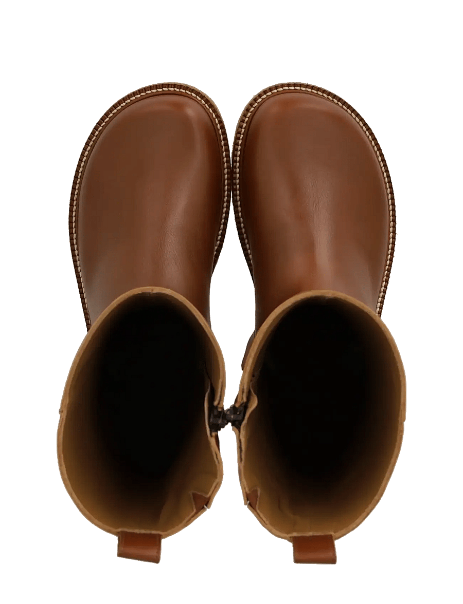 ANGULUS - Booties - flat - with zipper - cowboy-stiefel - 3480/036 cognac/cognac - 3