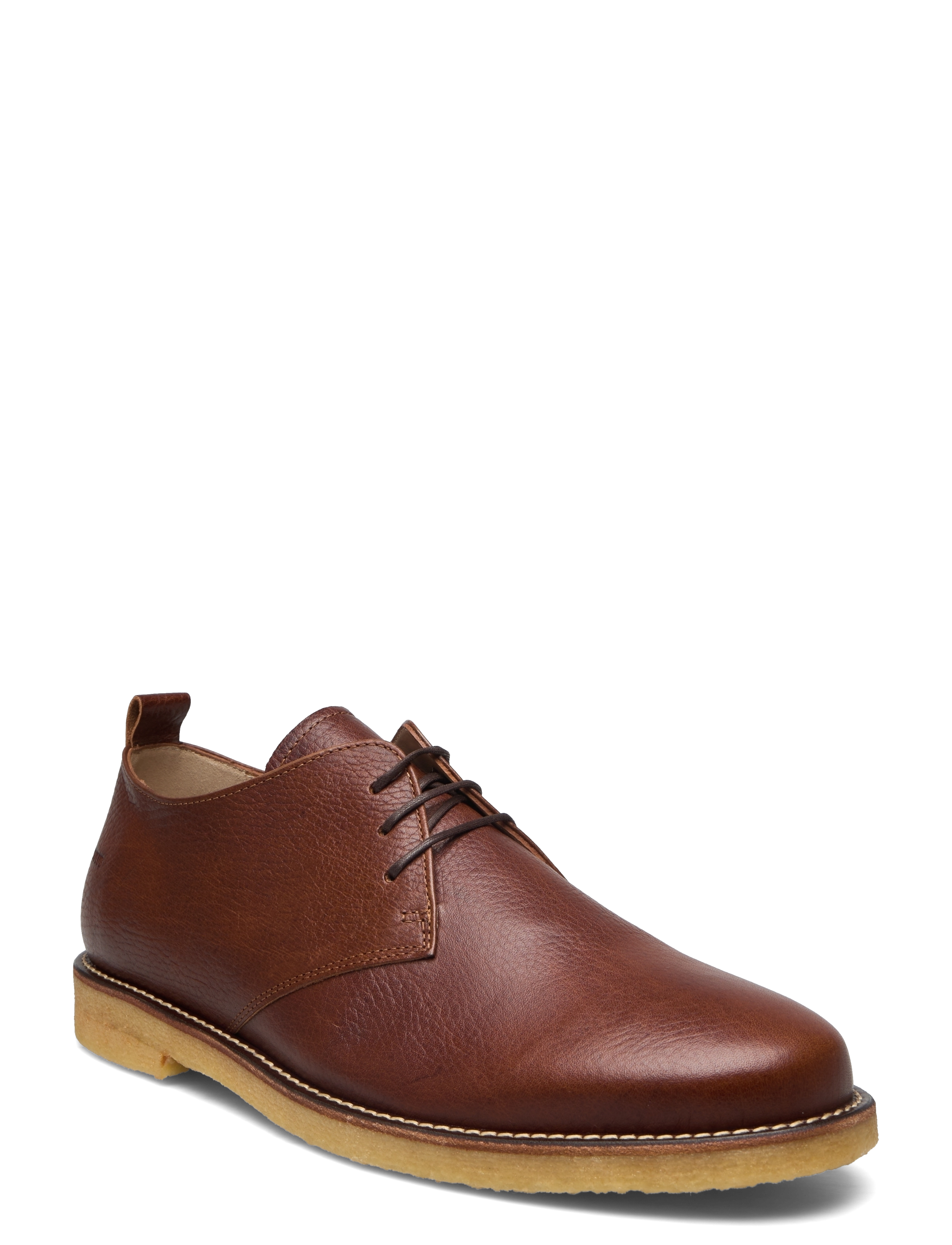 Shoes - flat - with lace - 2509 COGNAC