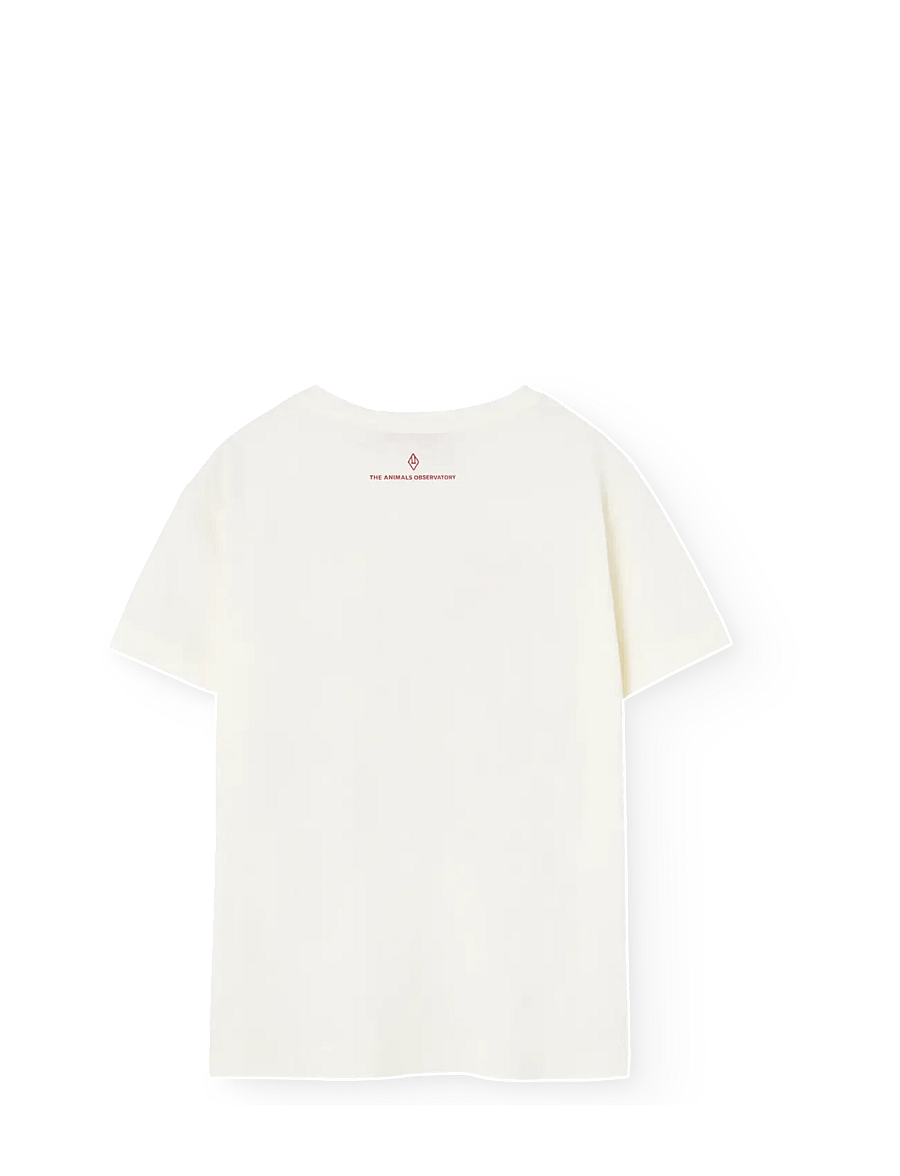 THE ANIMALS OBSERVATORY - Hearts White Rooster T-Shirt - kortärmade t-shirts - raw white - 1