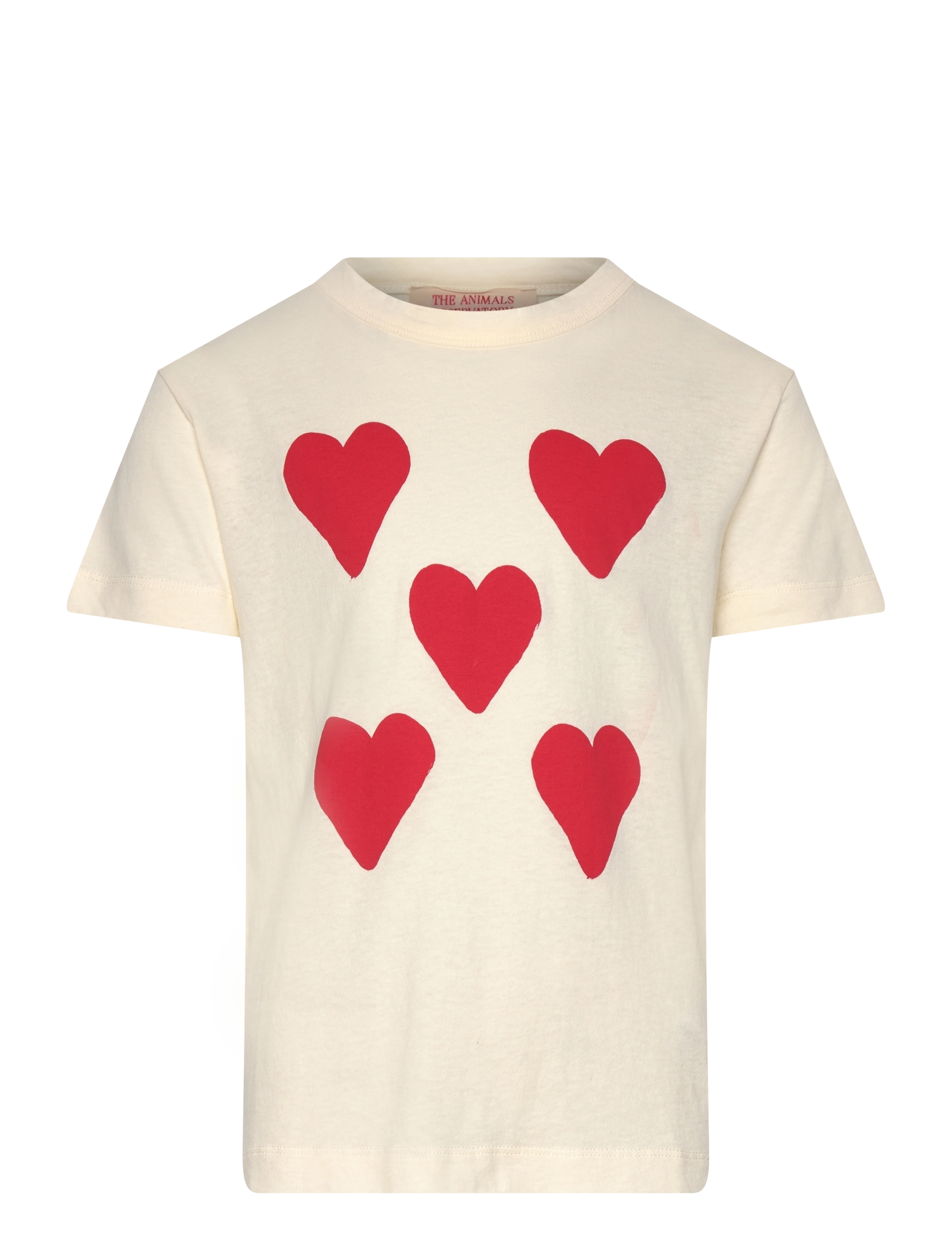 THE ANIMALS OBSERVATORY Hearts White Rooster T-Shirt - Fatnaður - RAW WHITE / white