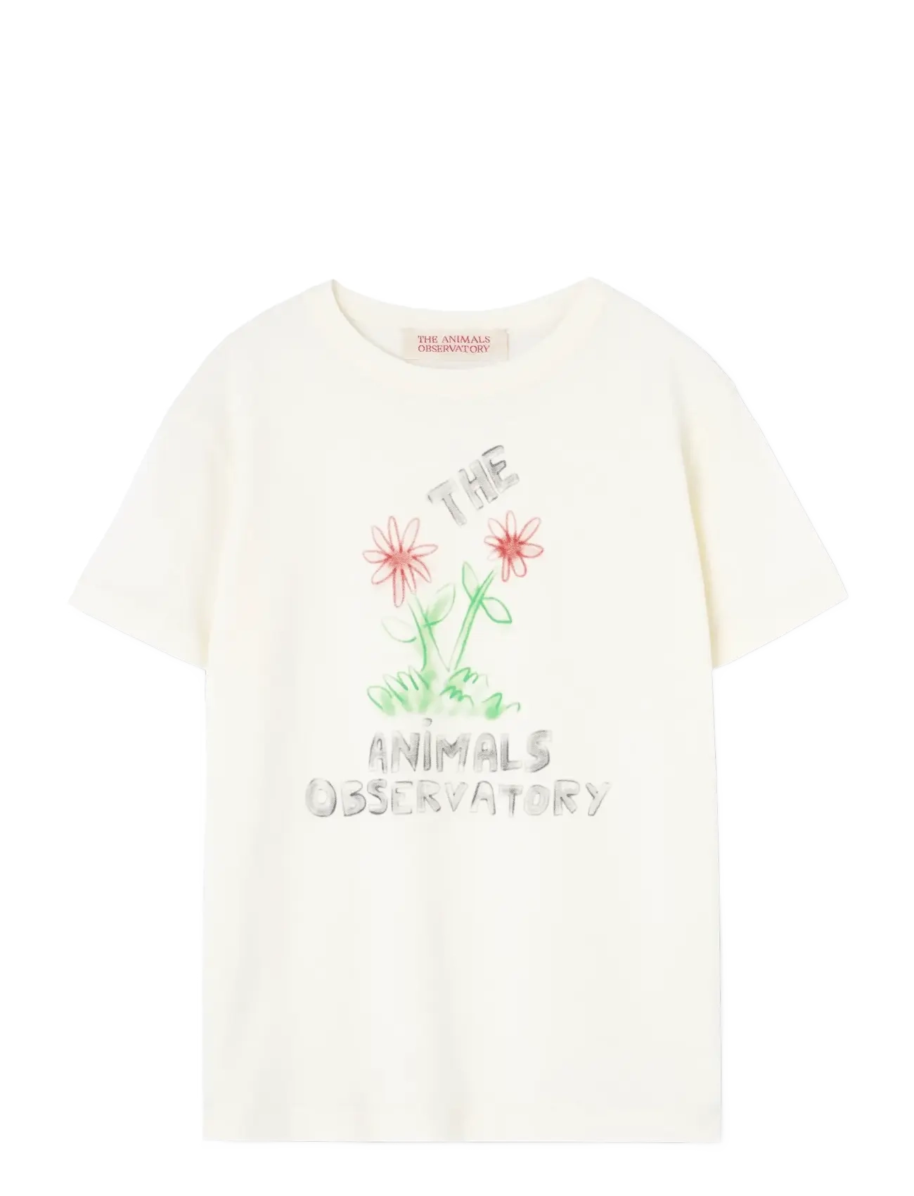 THE ANIMALS OBSERVATORY Flowers White Rooster T-Shirt, Blomster T-Shirt, Cream, Str: 10 Y
