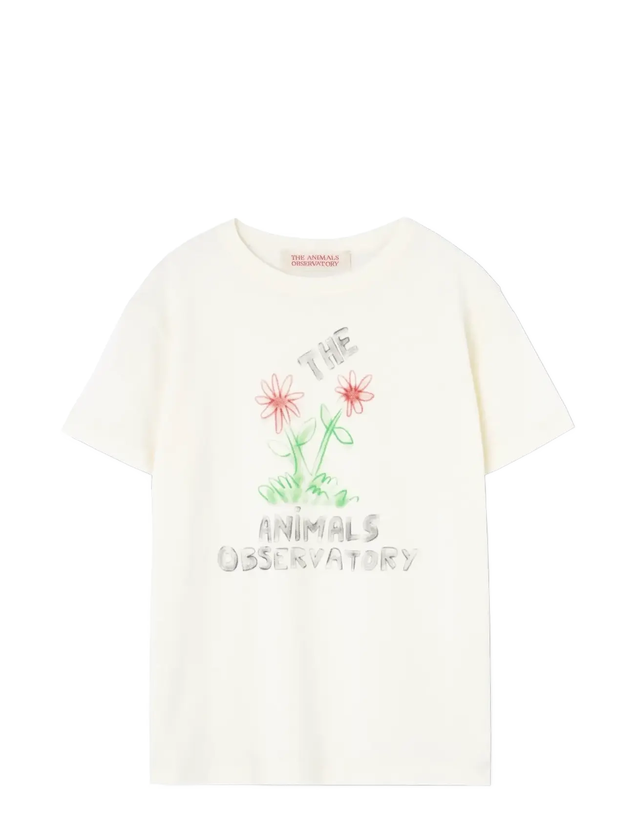 THE ANIMALS OBSERVATORY Flowers White Rooster T-Shirt - App deal - RAW WHITE / white