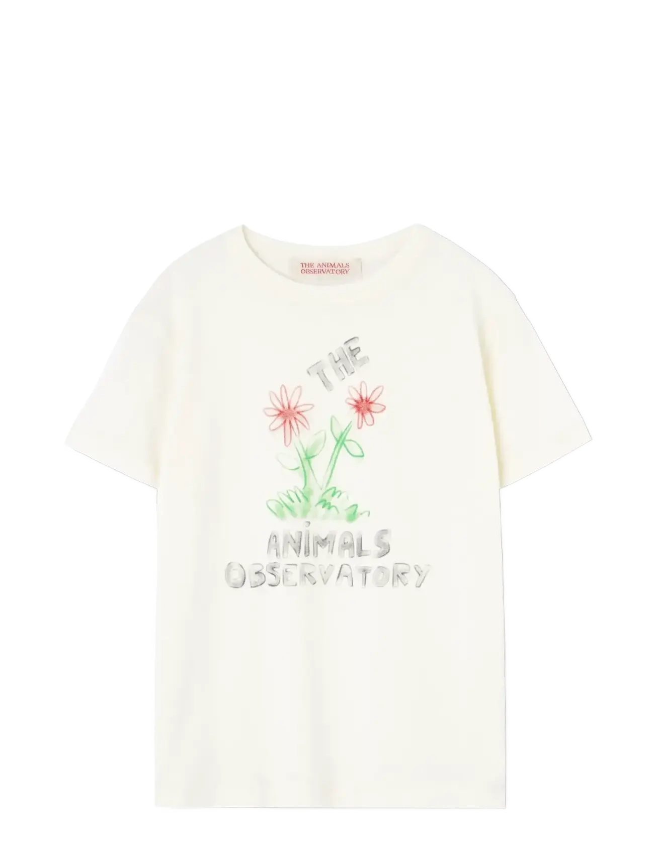 THE ANIMALS OBSERVATORY Flowers White Rooster T-Shirt - Back to school - RAW WHITE / cream