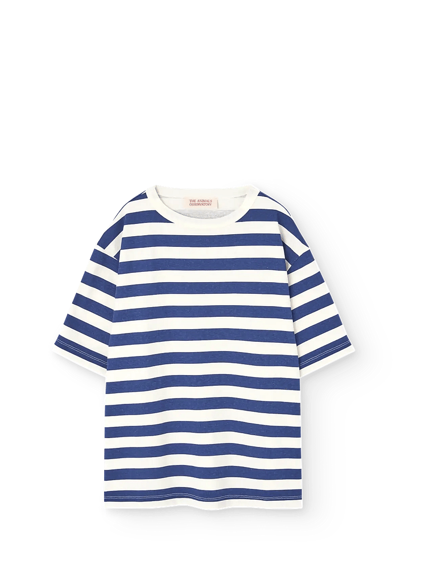 THE ANIMALS OBSERVATORY - Stripes Navy Collie T-Shirt - lyhythihaiset t-paidat - navy - 0