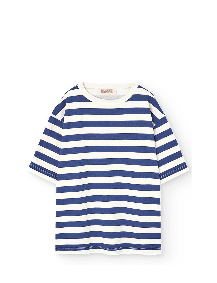 THE ANIMALS OBSERVATORY - Stripes Navy Collie T-Shirt - kortærmede t-shirts - navy - 0