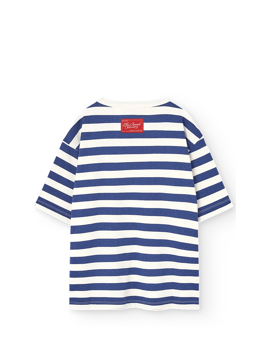 THE ANIMALS OBSERVATORY - Stripes Navy Collie T-Shirt - kortærmede t-shirts - navy - 1