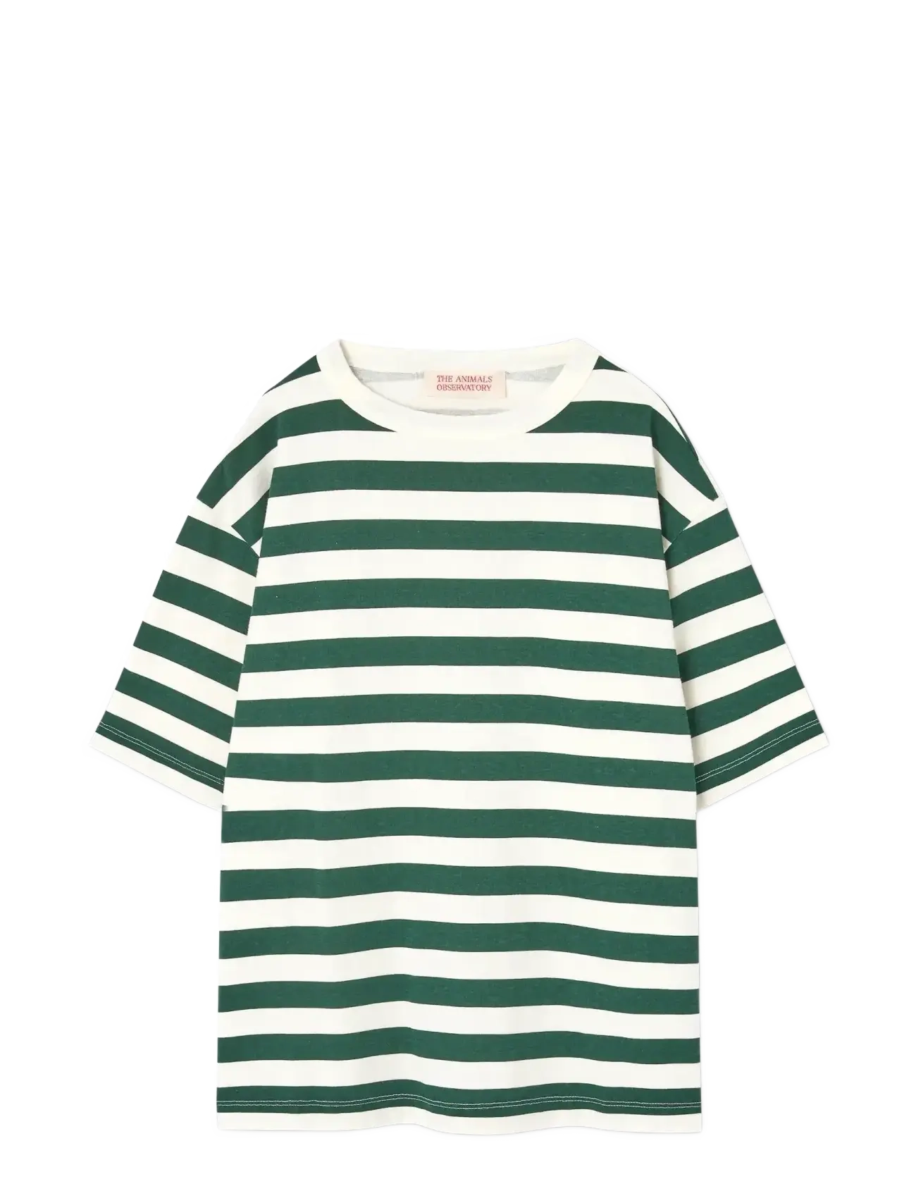 THE ANIMALS OBSERVATORY Stripes Freen Collie T-Shirt, 10 Y, Green, T-Shirts > Kortærmede, Børn
