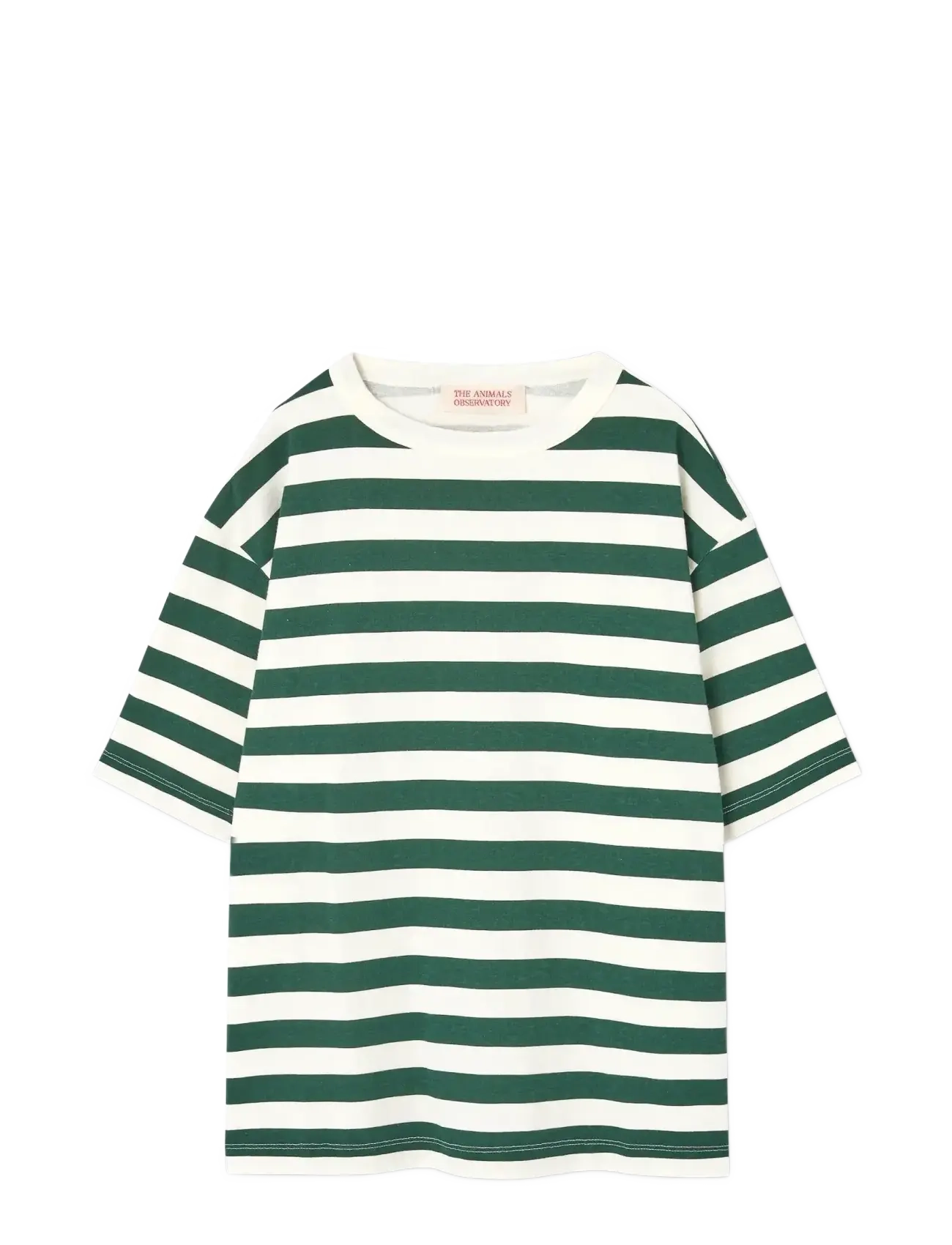 THE ANIMALS OBSERVATORY Stripes Freen Collie T-Shirt, 8 Y, Green, T-Shirts > Kortærmede, Børn