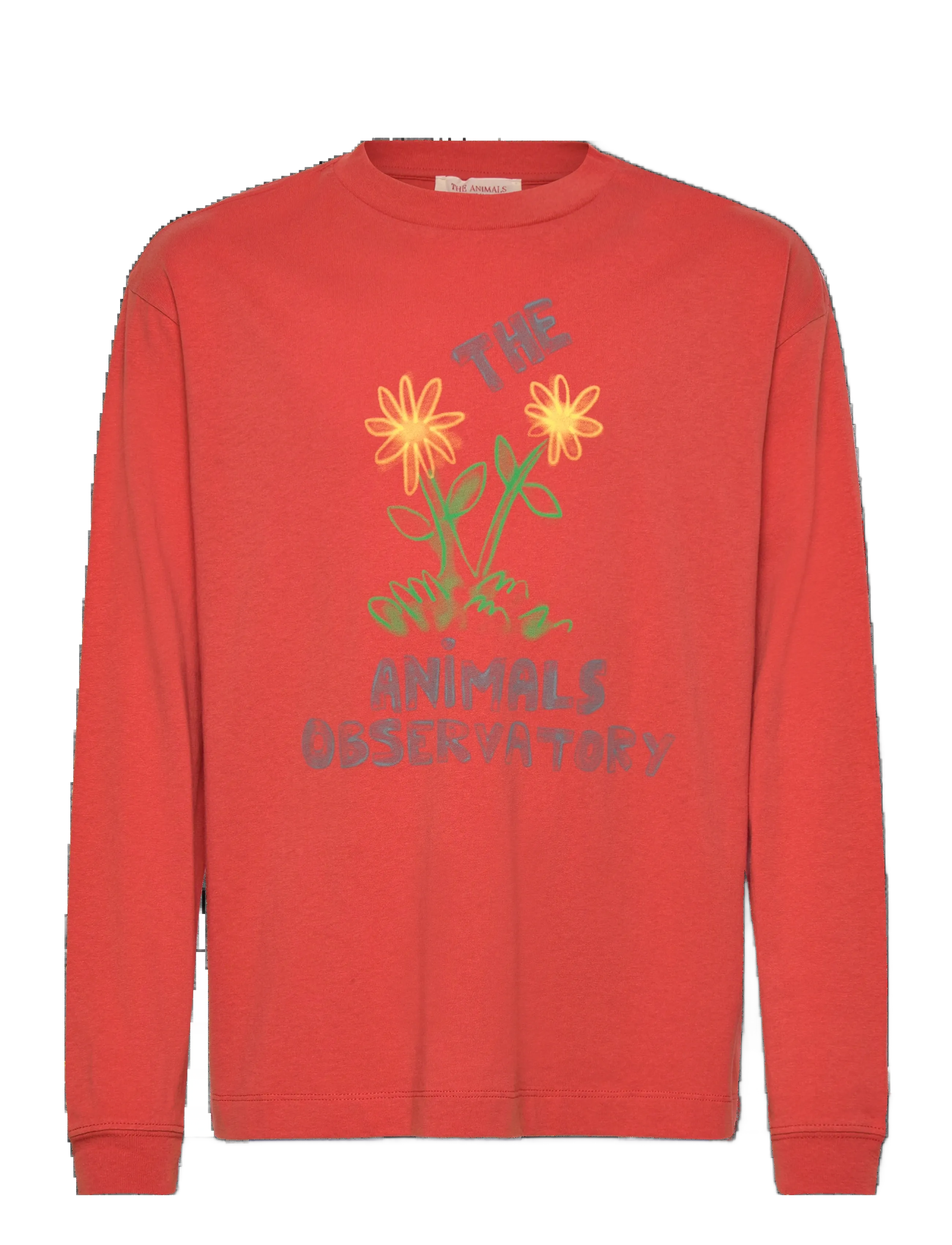 THE ANIMALS OBSERVATORY Flowers Red Dof Lonf Sleeve T-Shirt, 12 Y, T-shirts, Rot - Long-sleeved Kinder