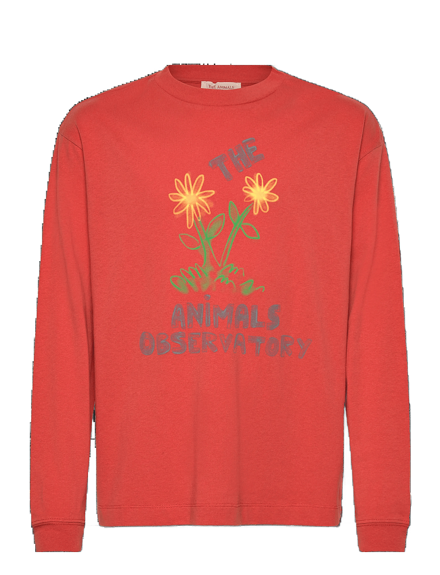 THE ANIMALS OBSERVATORY - Flowers Red DoF LonF Sleeve T-Shirt - langärmelig - fig red - 0