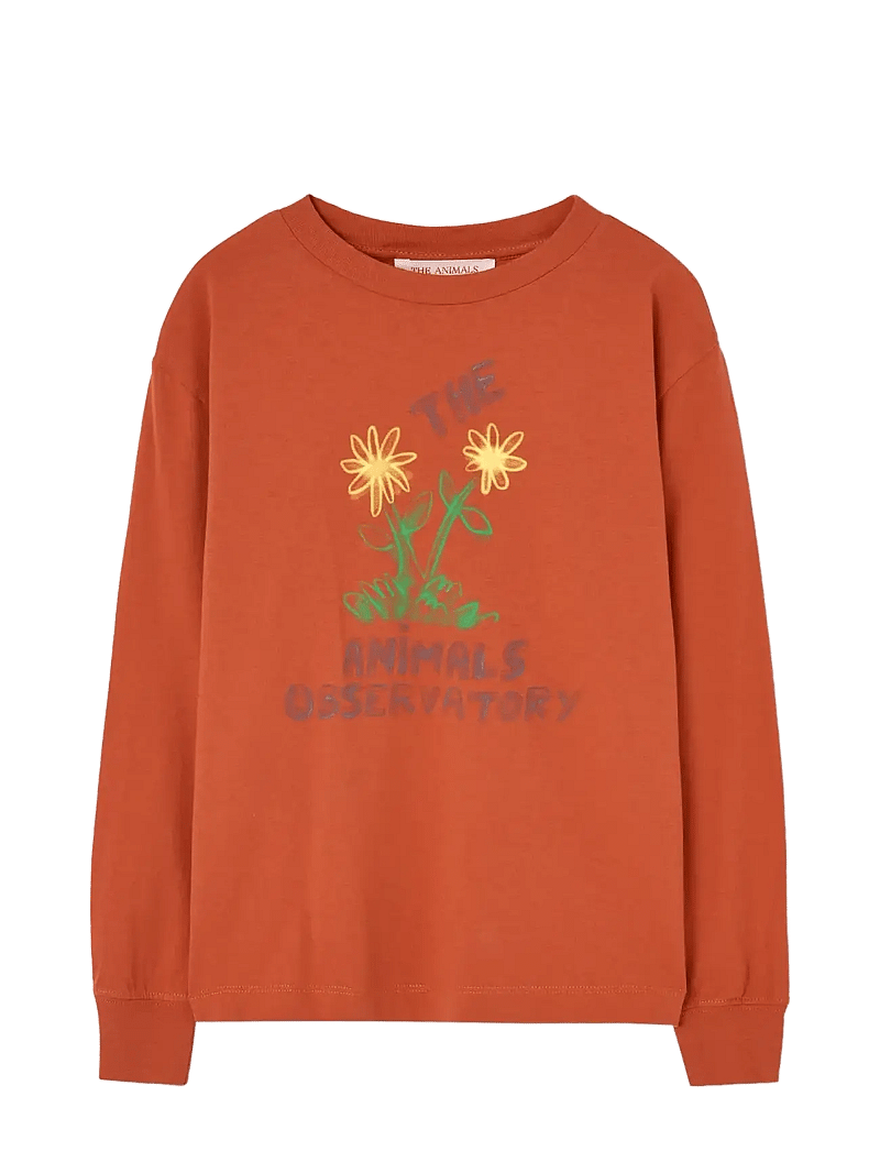 THE ANIMALS OBSERVATORY - Flowers Red DoF LonF Sleeve T-Shirt - långärmade t-shirts - fig red - 0