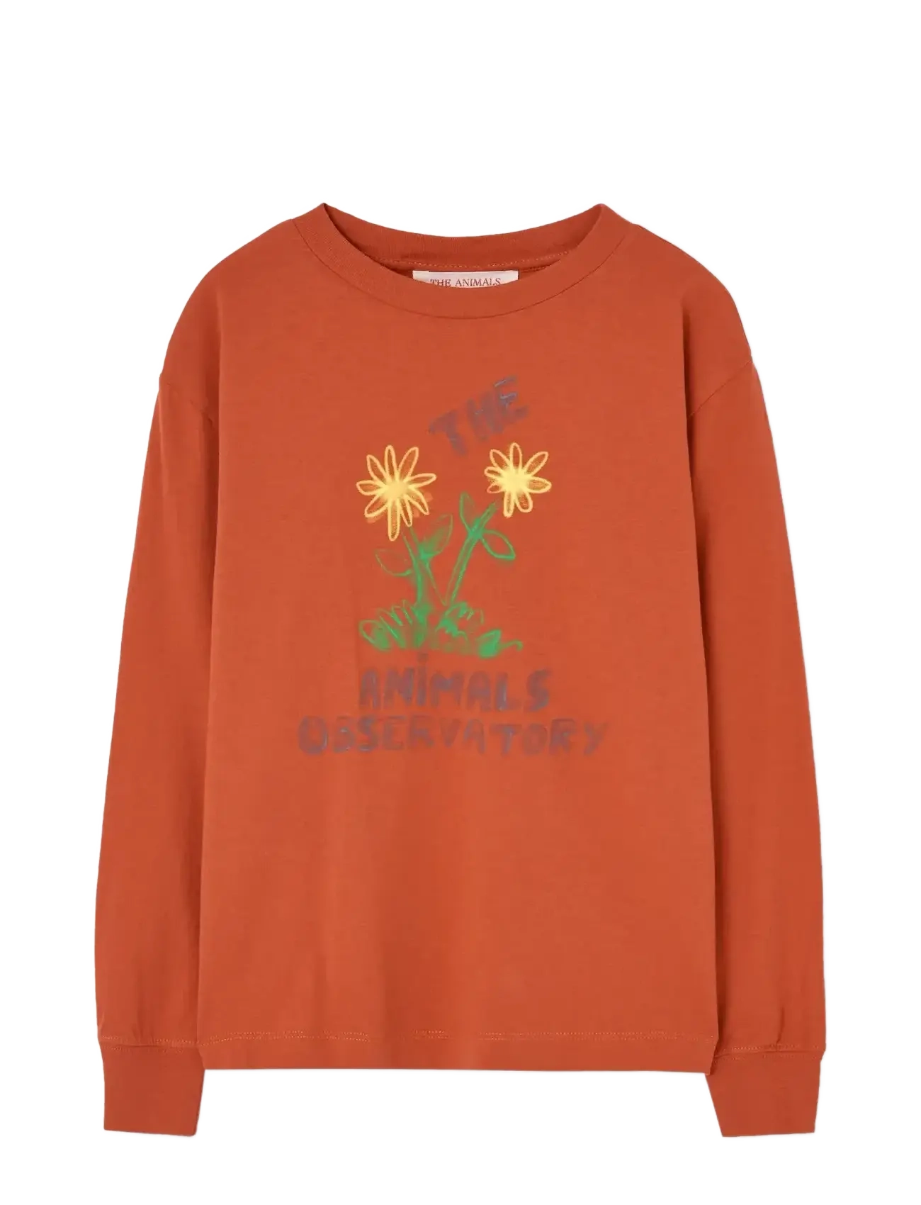 THE ANIMALS OBSERVATORY Flowers Red Dof Lonf Sleeve T-Shirt, 6 Y, T-shirts, Orange - Long-sleeved Kinder