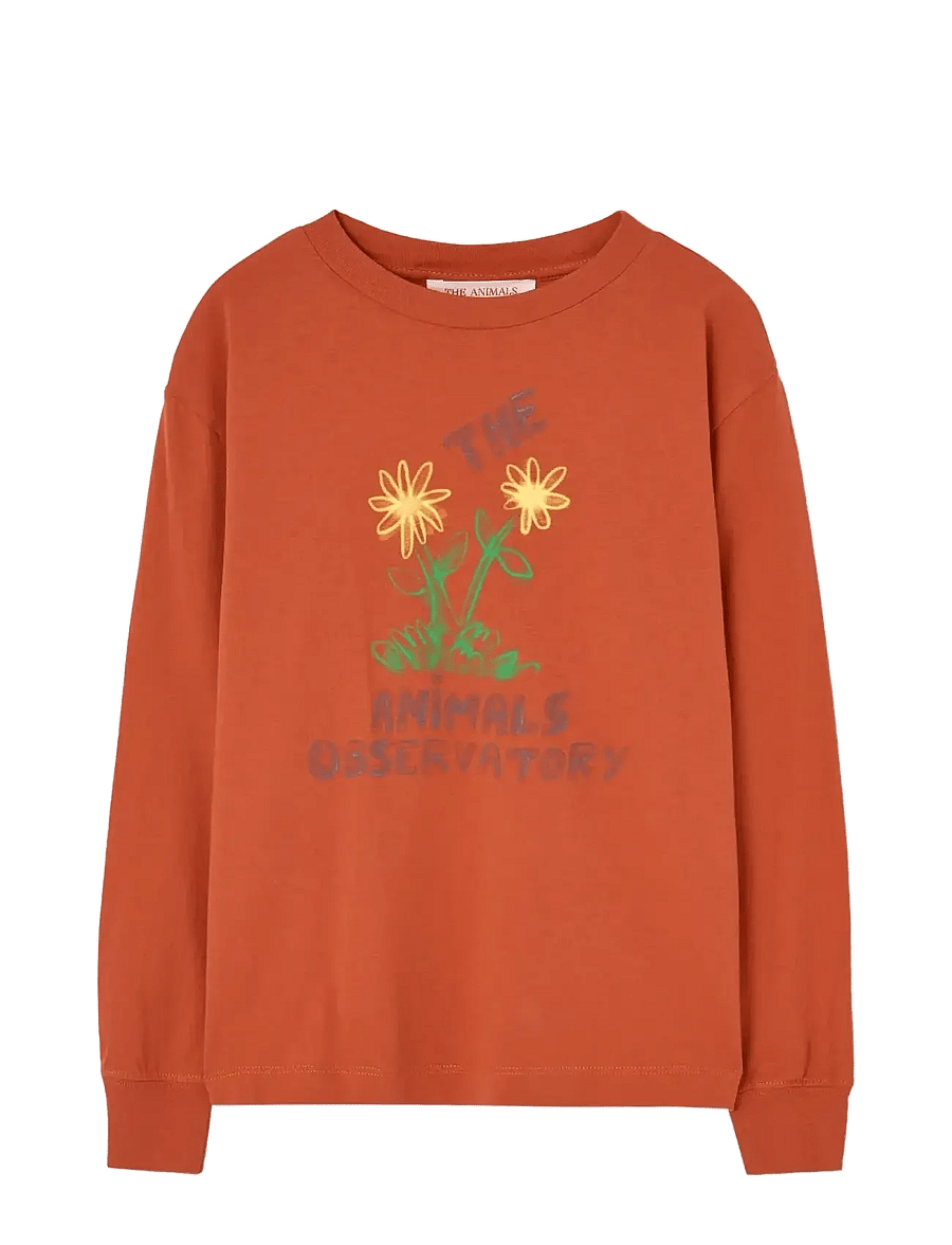 THE ANIMALS OBSERVATORY - Flowers Red DoF LonF Sleeve T-Shirt - langärmelig - fig red - 0