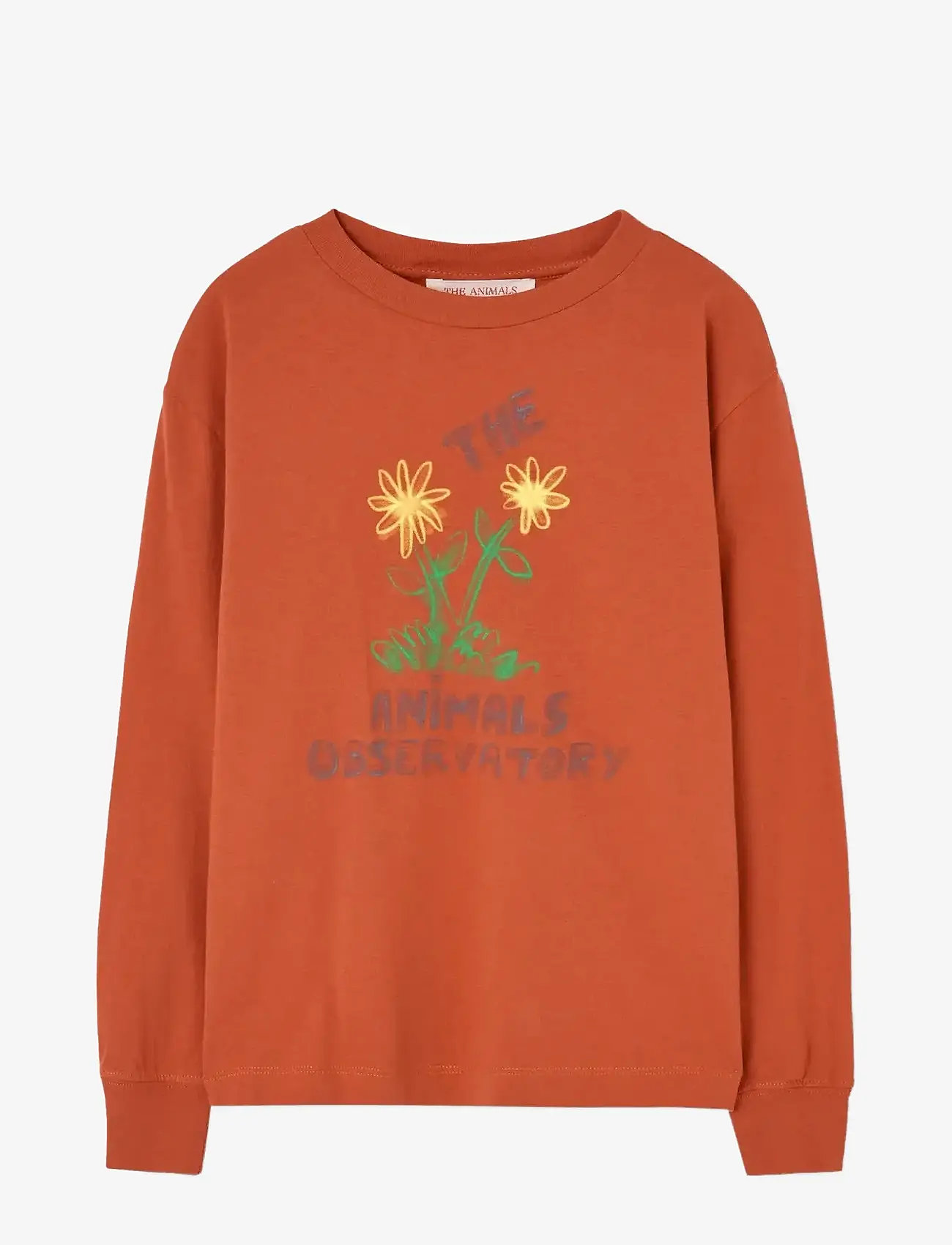 THE ANIMALS OBSERVATORY - Flowers Red DoF LonF Sleeve T-Shirt - langærmede t-shirts - fig red - 0