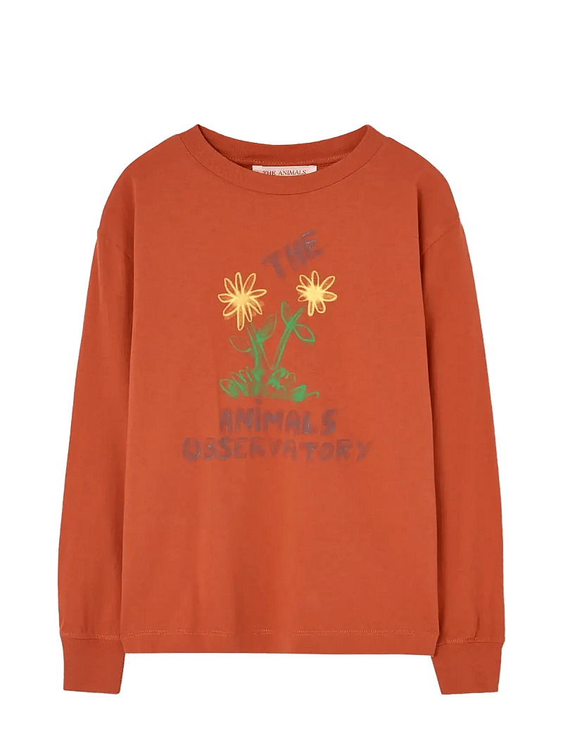 THE ANIMALS OBSERVATORY - Flowers Red DoF LonF Sleeve T-Shirt - langærmede t-shirts - fig red - 0