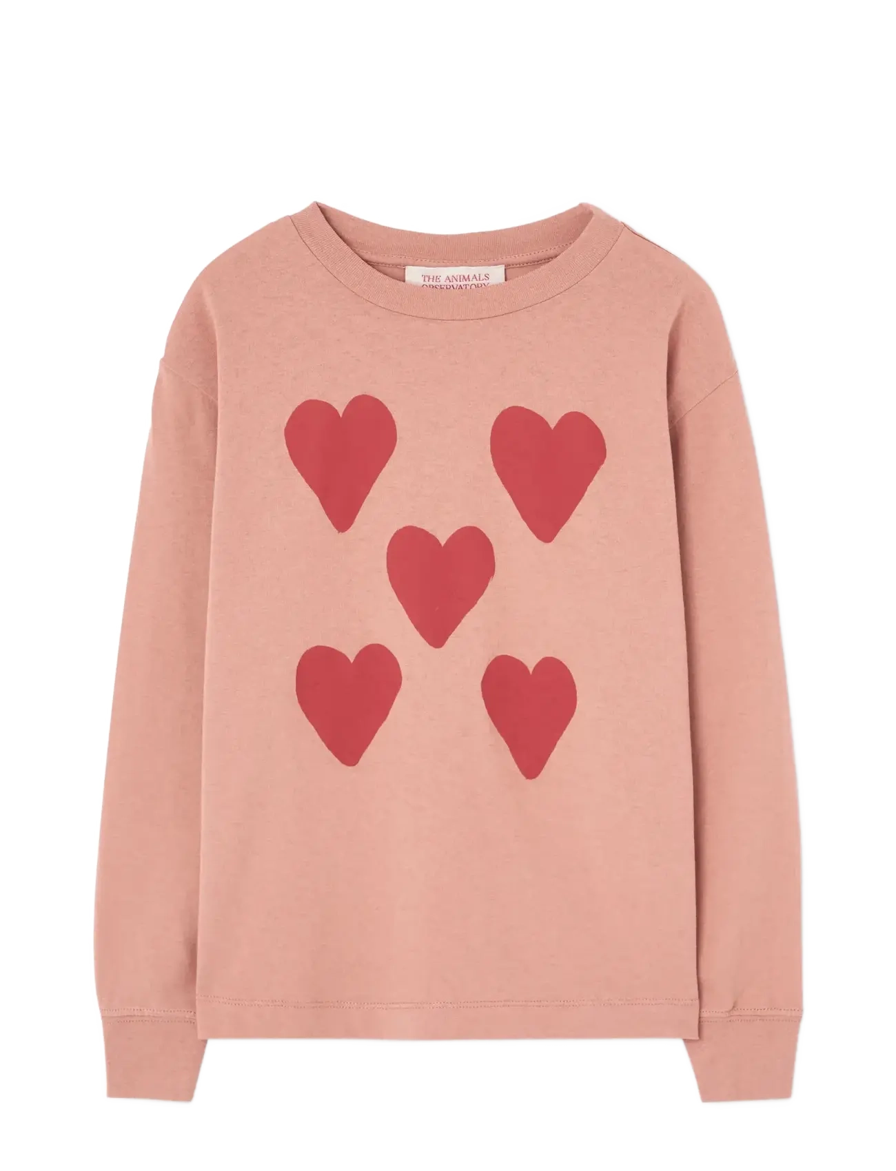 THE ANIMALS OBSERVATORY - Hearts Coral DoF LonF Sleeve T-Shirt - langermede t-skjorter - dusty coral - 0