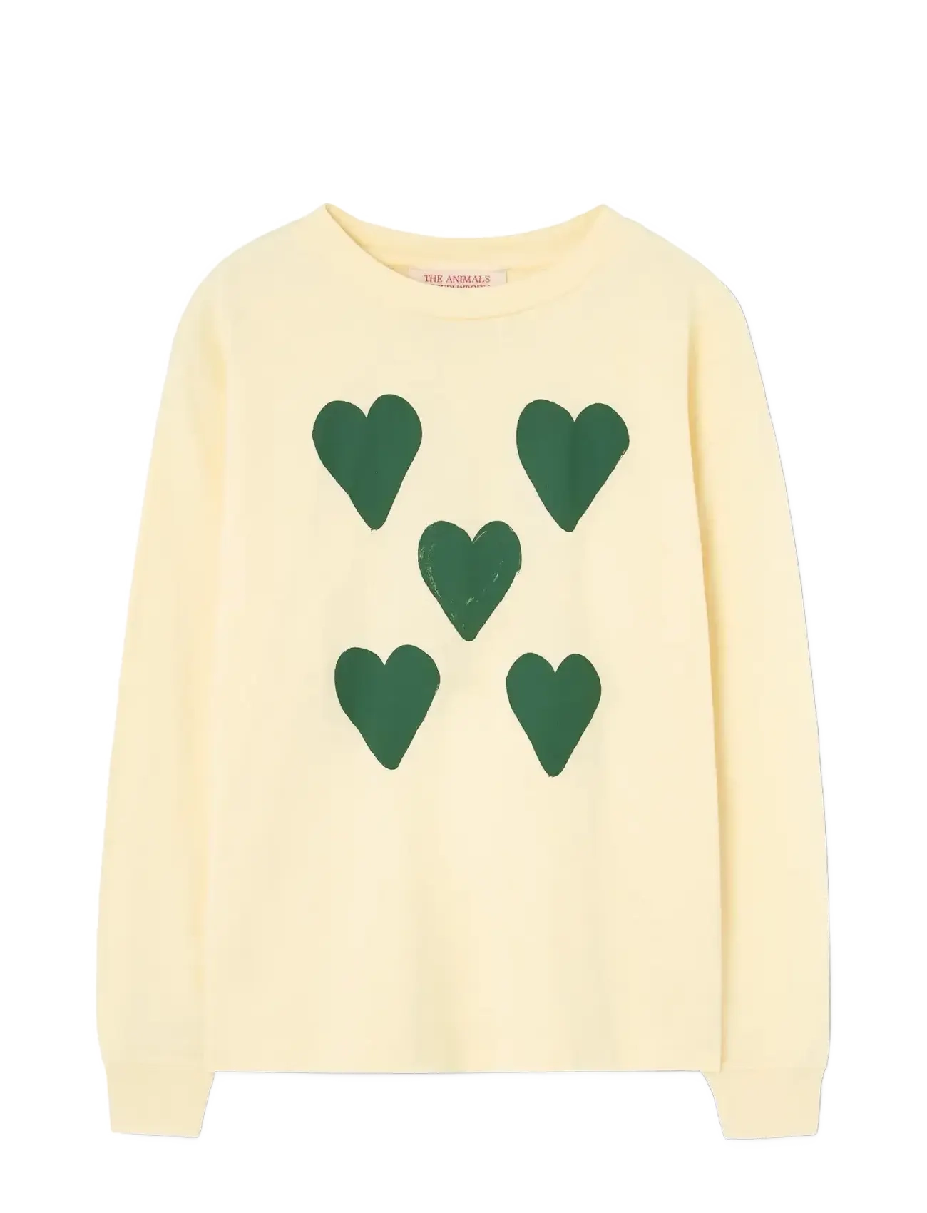 THE ANIMALS OBSERVATORY Hearts Yellow DoF LonF Sleeve T-Shirt - Kampaania - FLAN YELLOW / yellow