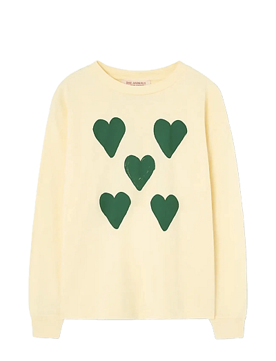 Hearts Yellow Dof Lonf Sleeve T-Shirt - LangæRmede T-Shirts